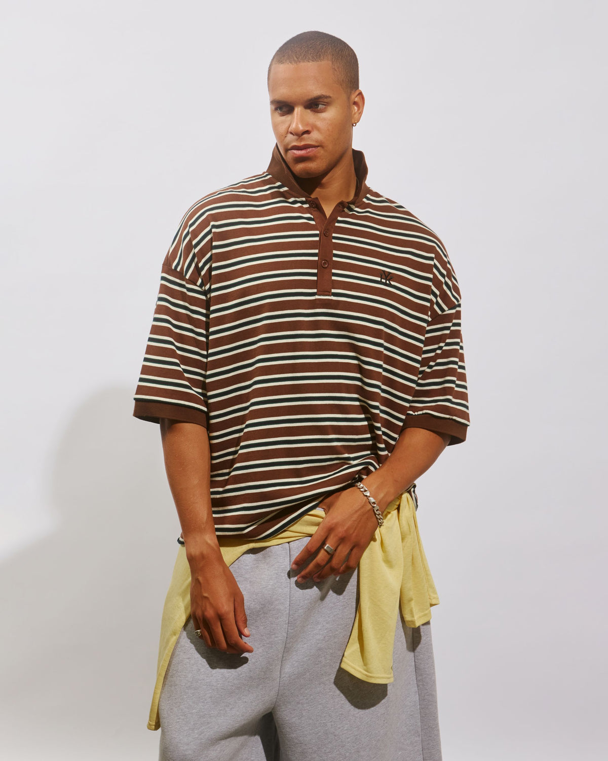 Boxy Polo | Chocolate Stripe
