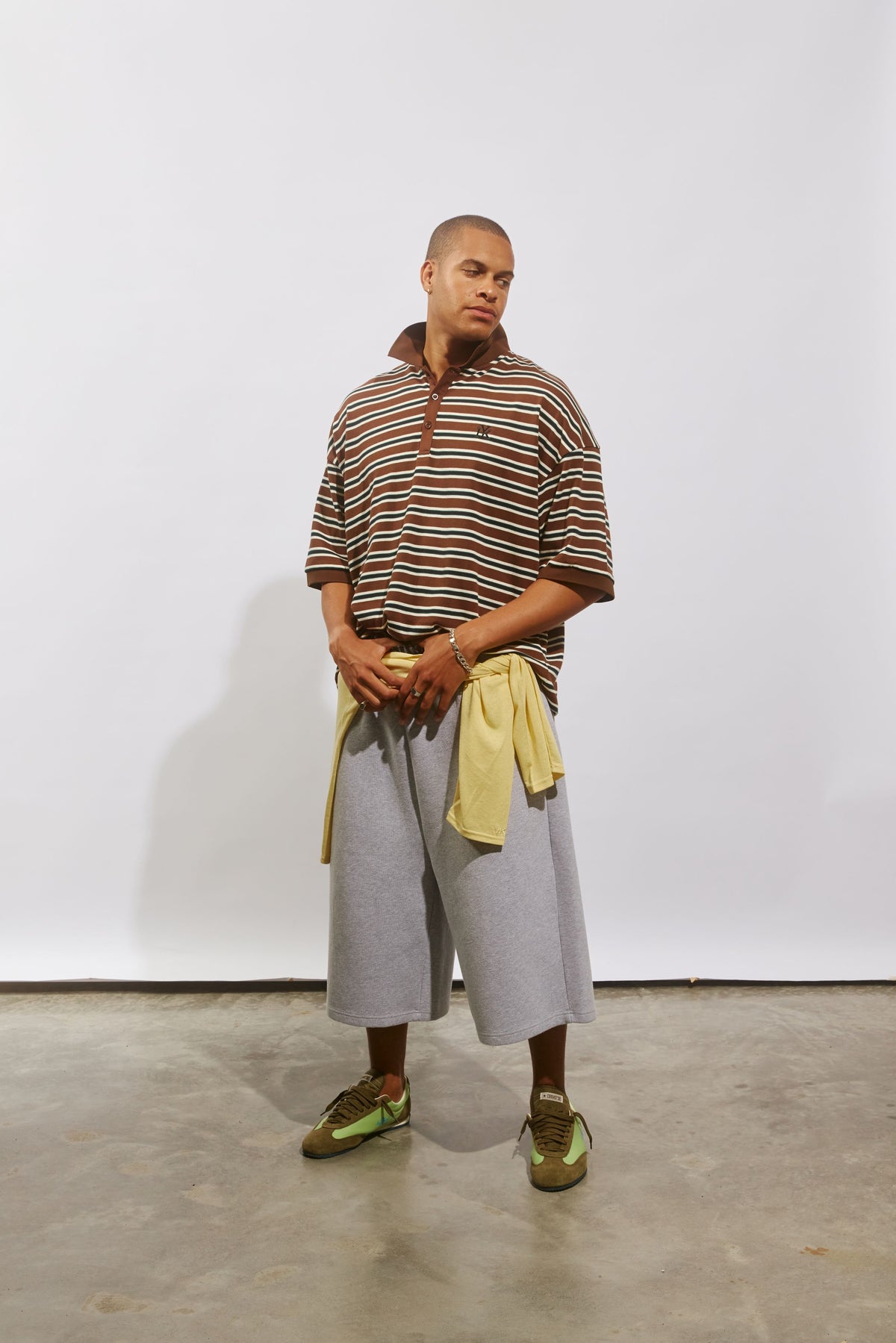 Boxy Polo | Chocolate Stripe-6