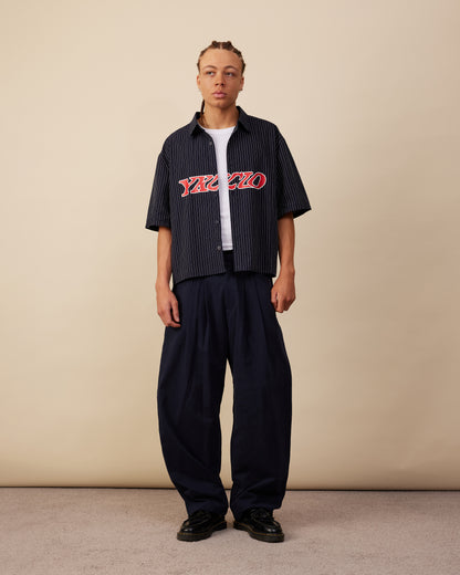YKClo Box Shirt | NAVY PINSTRIPE