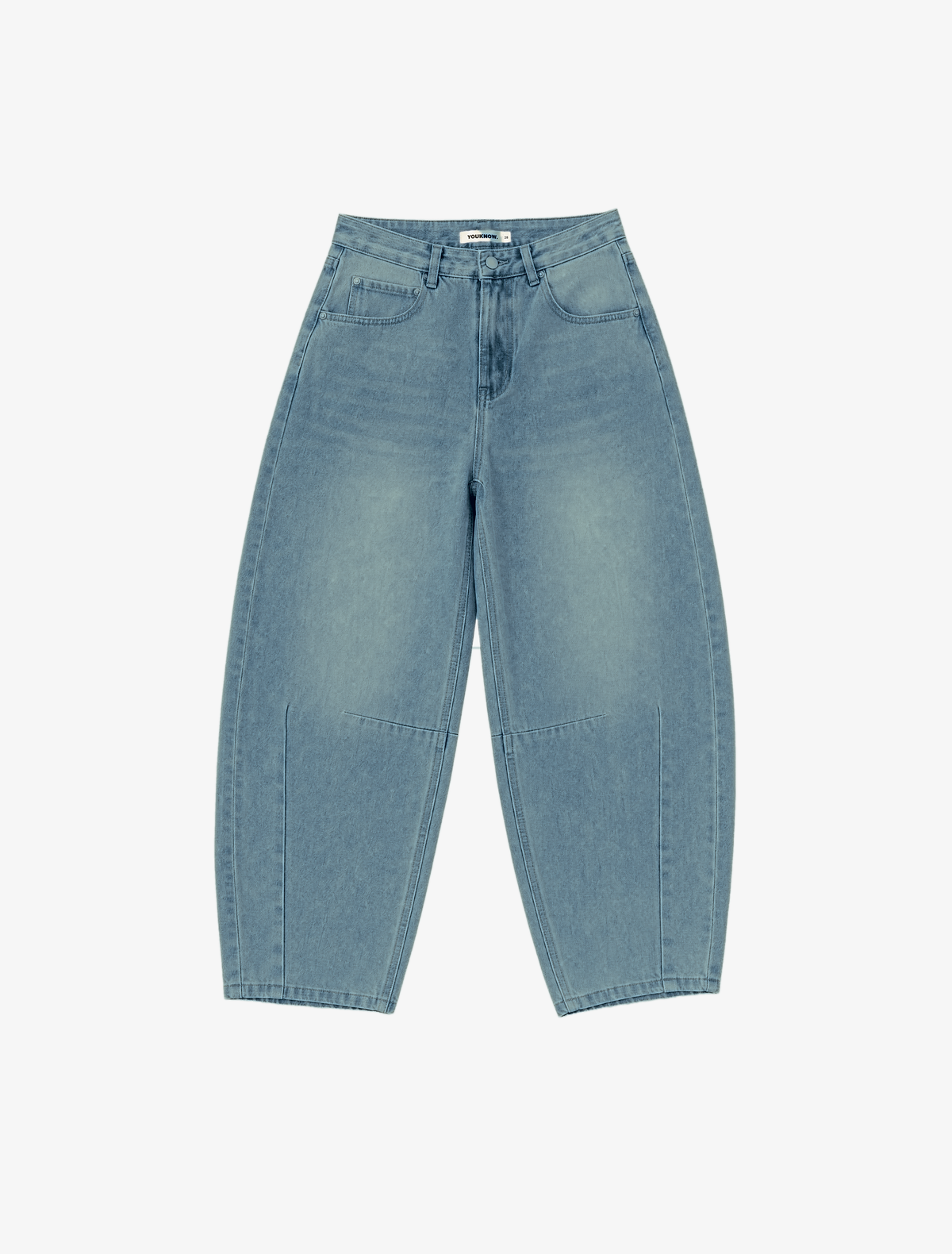 Barrel Leg Jeans | Washed Blue-5
