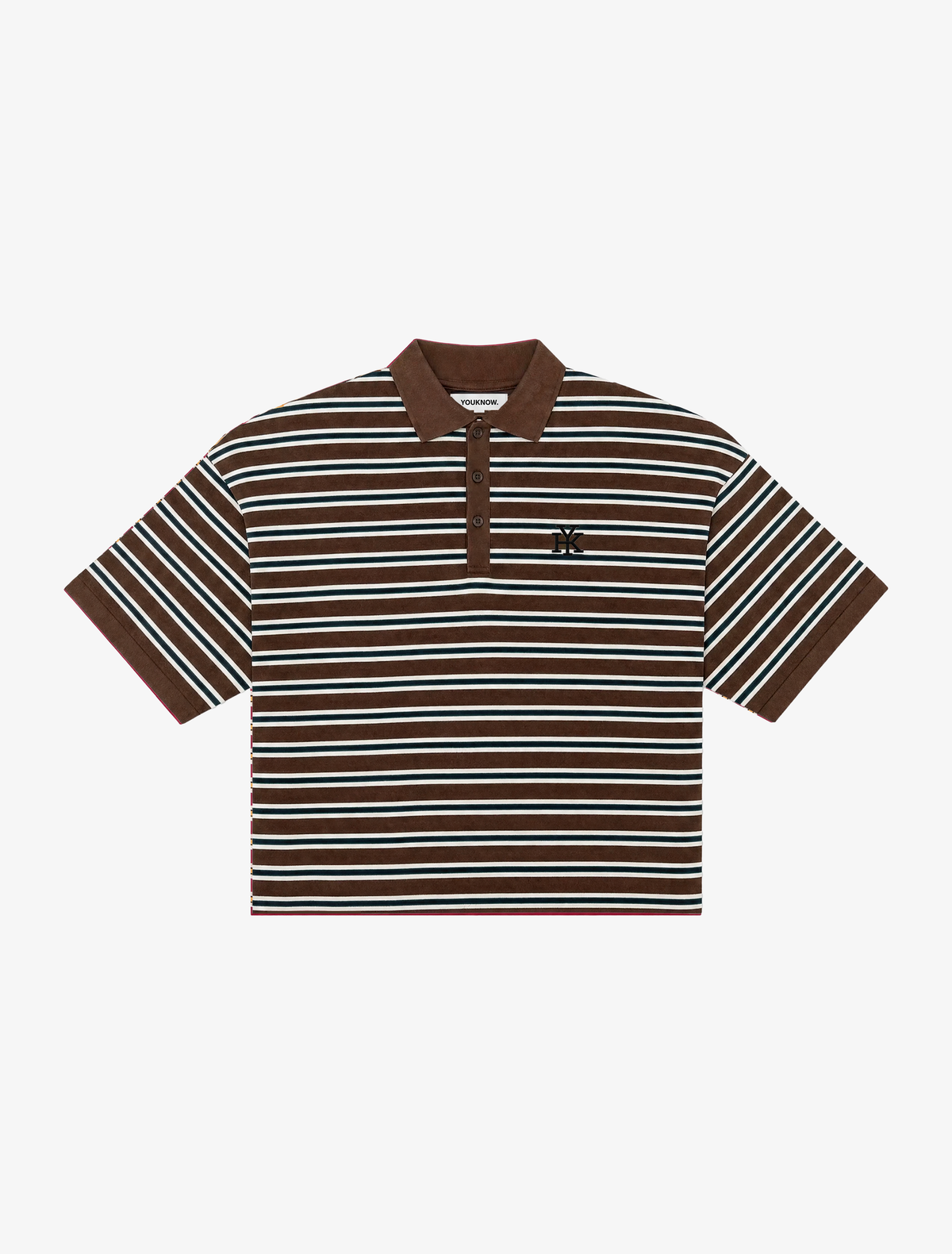 Boxy Polo | Chocolate Stripe-5