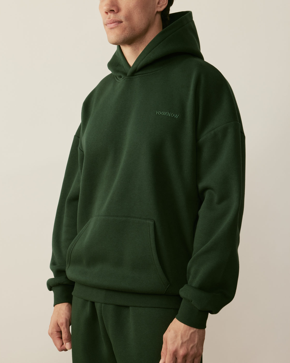 Core Essentials Relaxed Hoodie | Forest Green-4