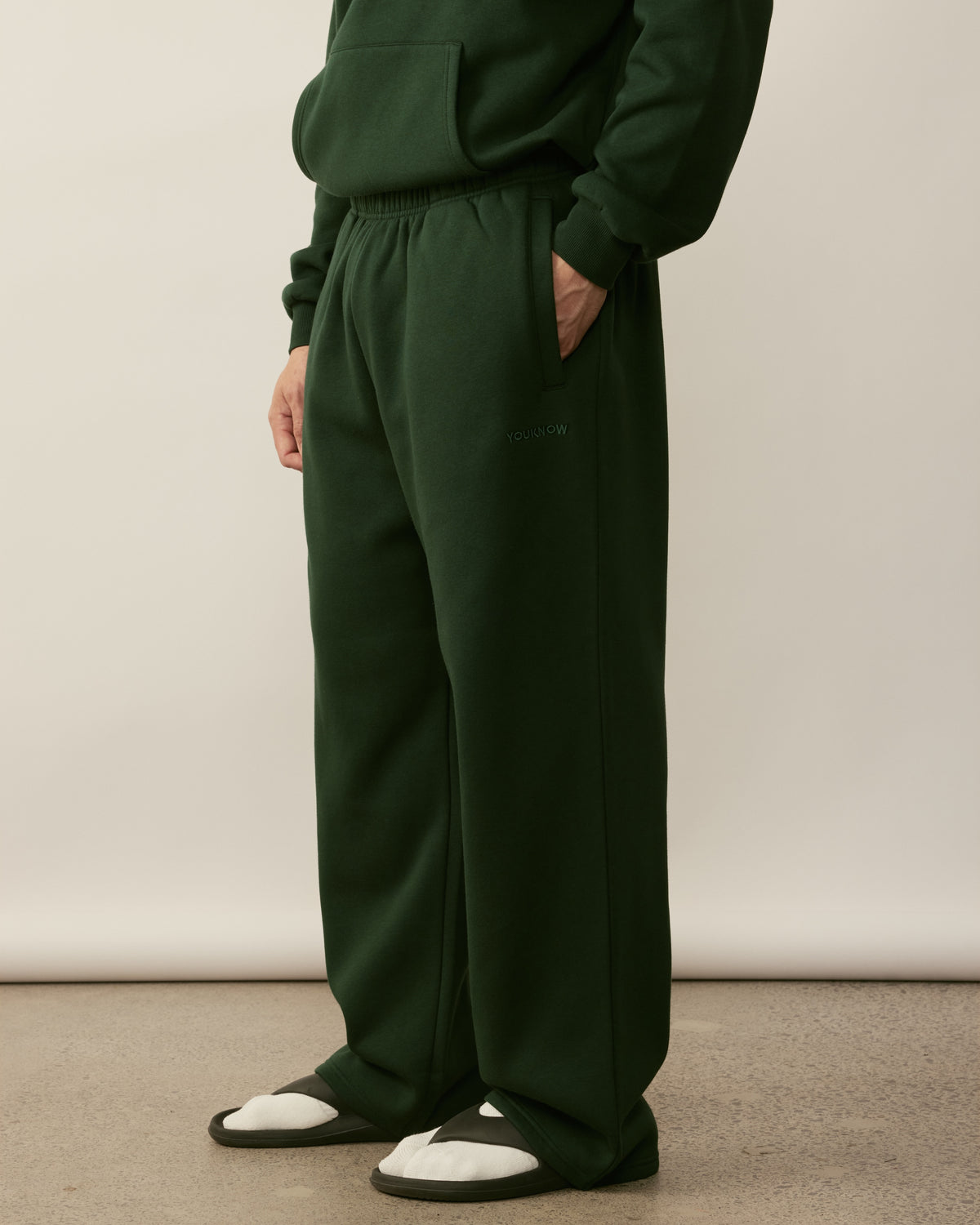 Core Essentials Wide Leg Pants | Forest Green-3