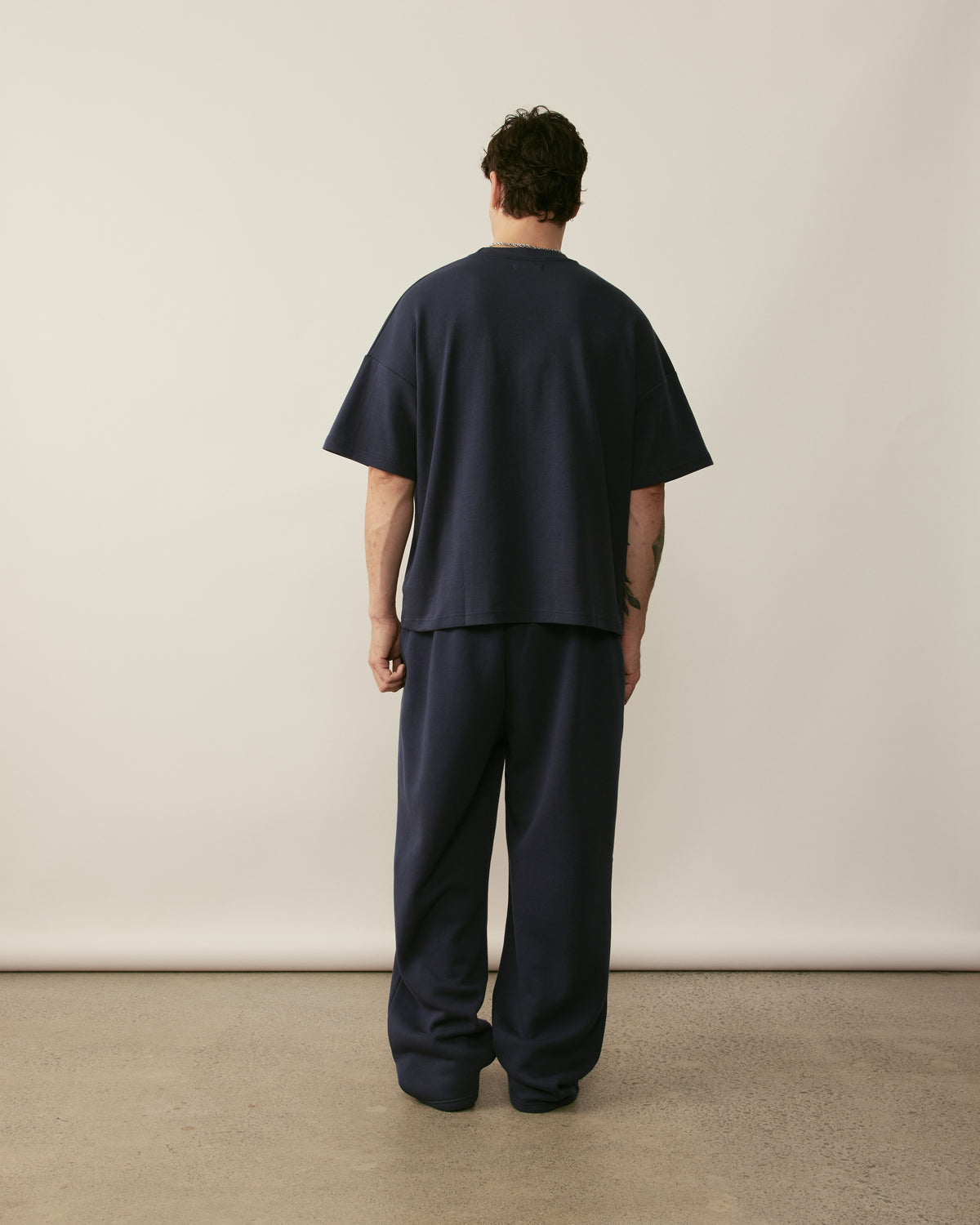 Core Essentials Wide Leg Pants | Navy-5