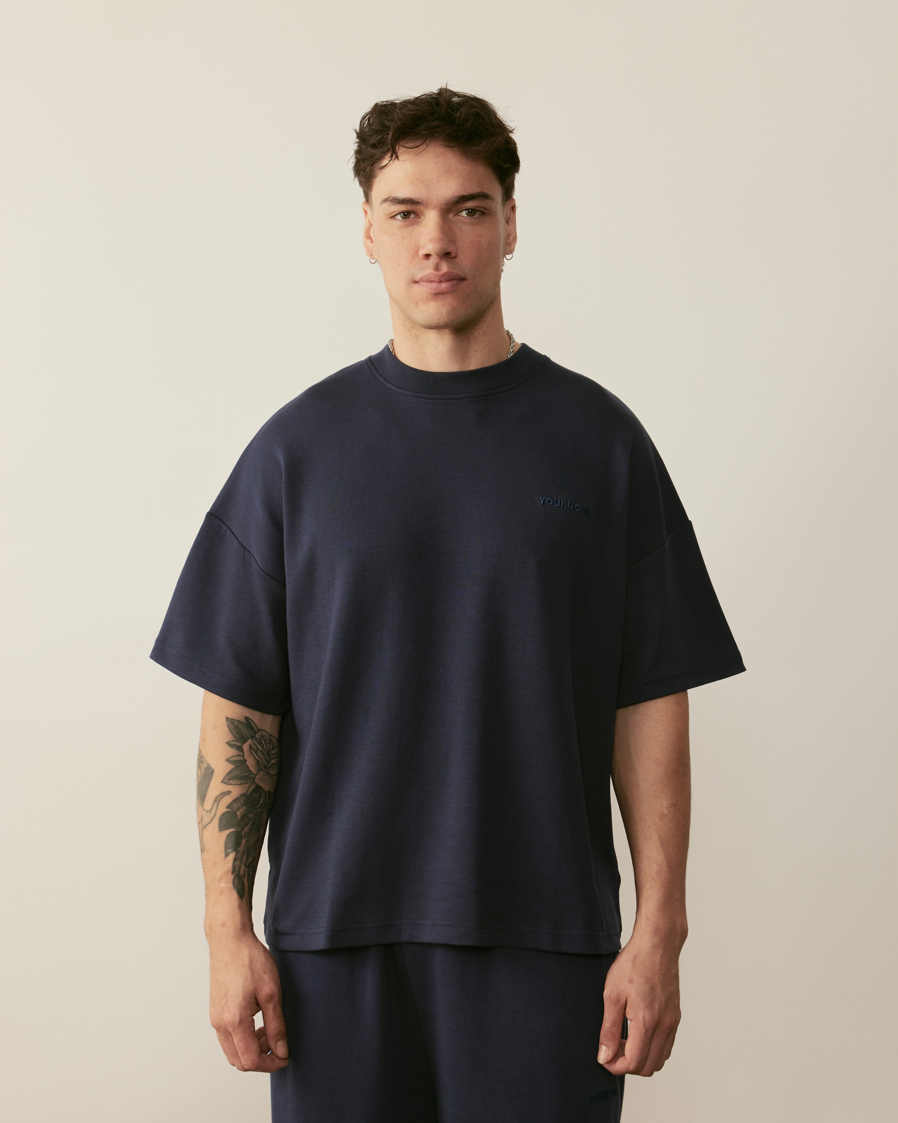 Core Essentials Box Tee | Navy-3