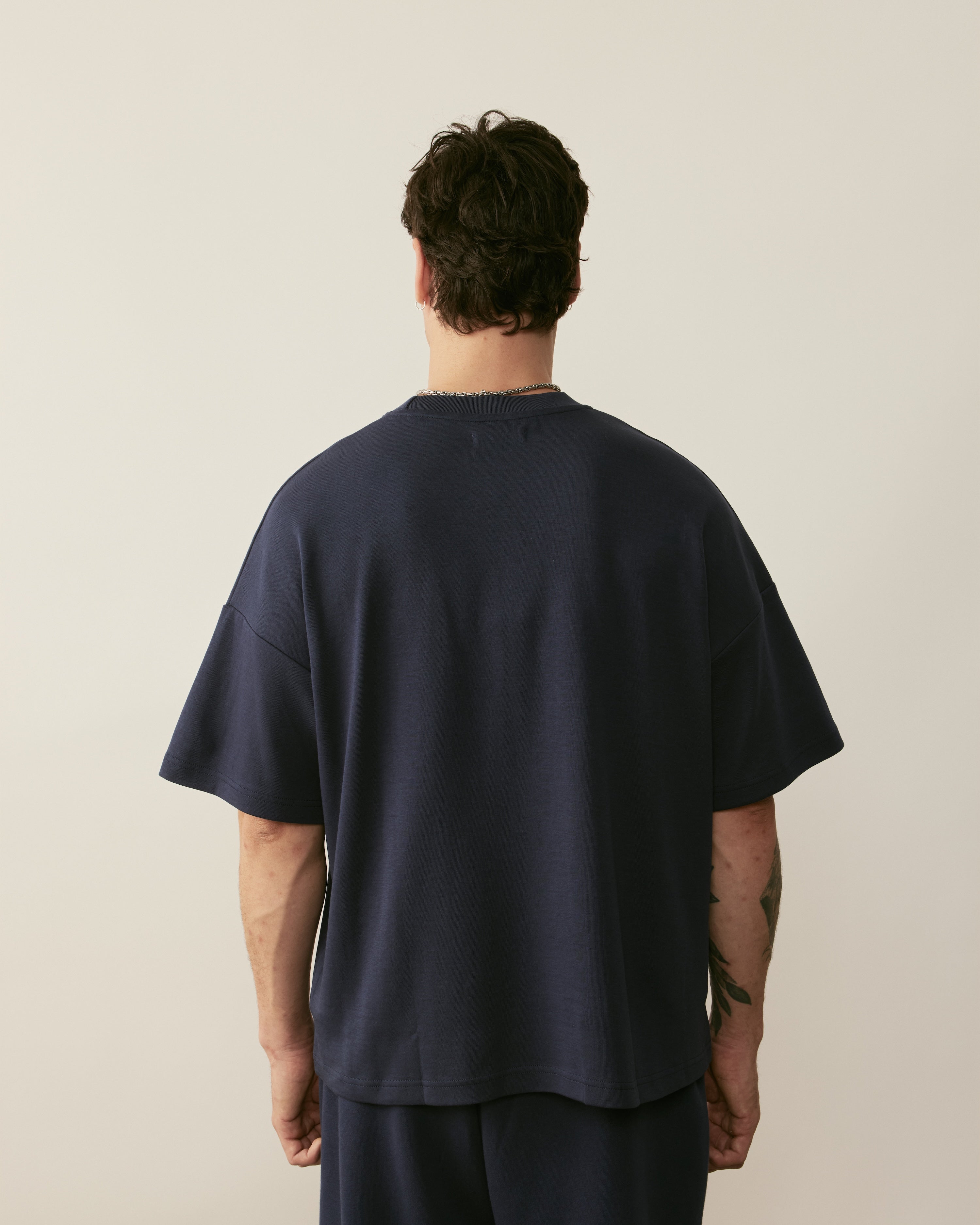 Core Essentials Box Tee | Navy-4