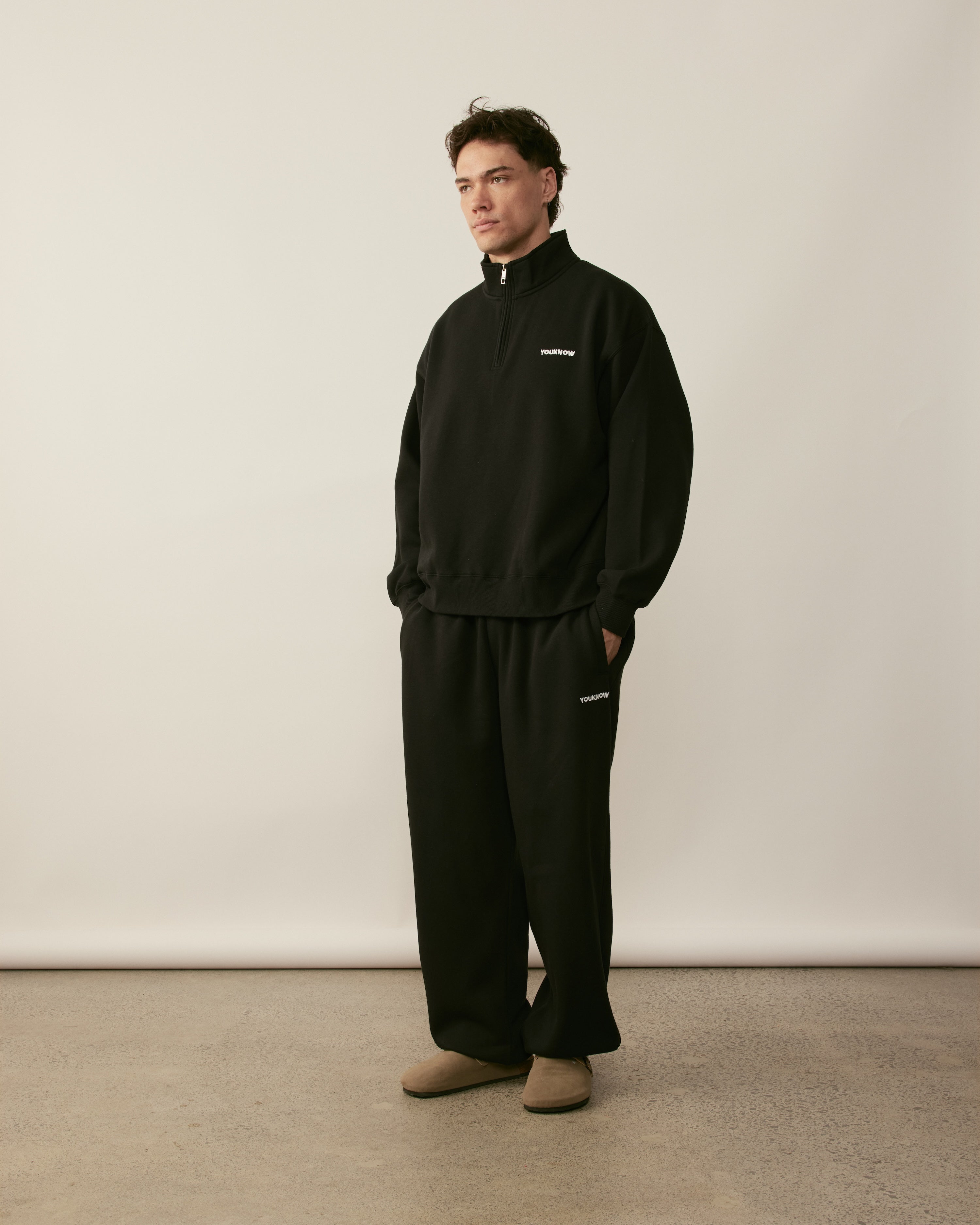Core Essentials 1/4 Zip Pullover | Black