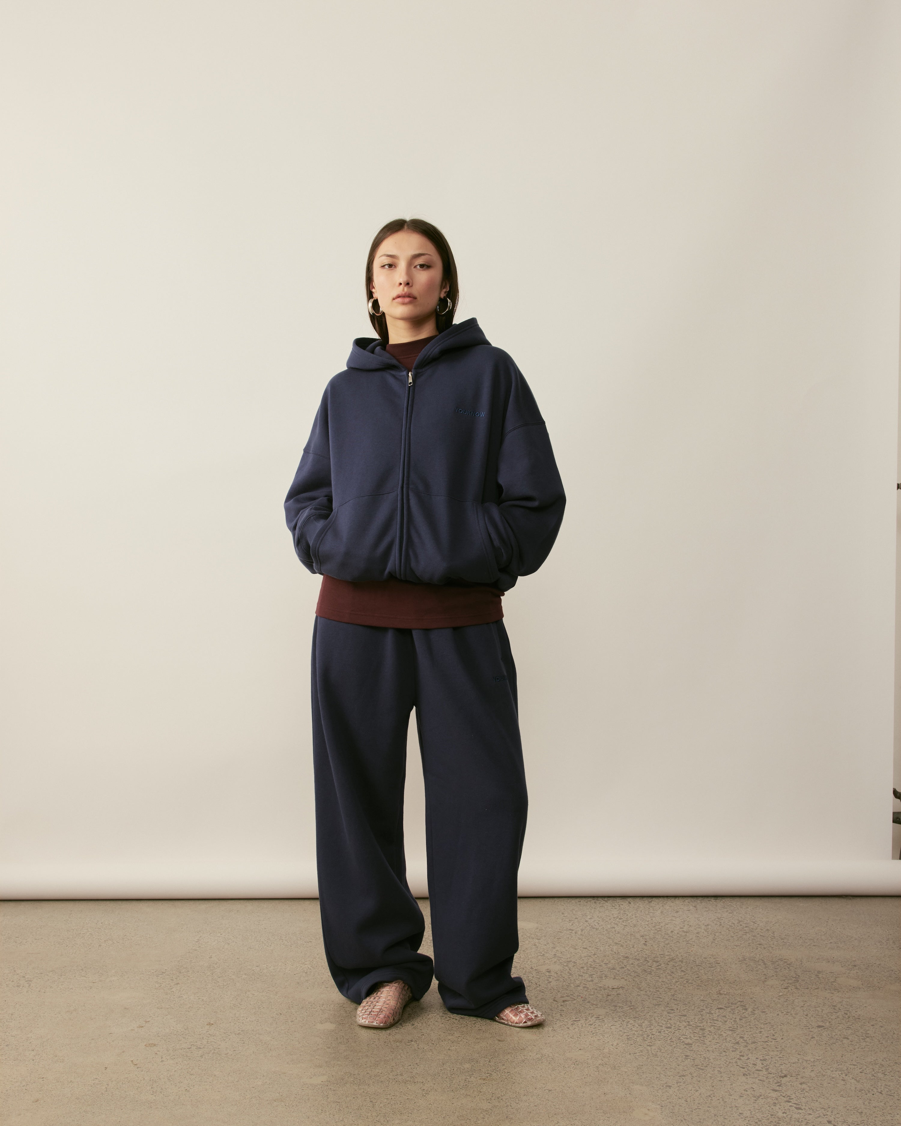 Core Essentials Wide Leg Pants | Navy-4