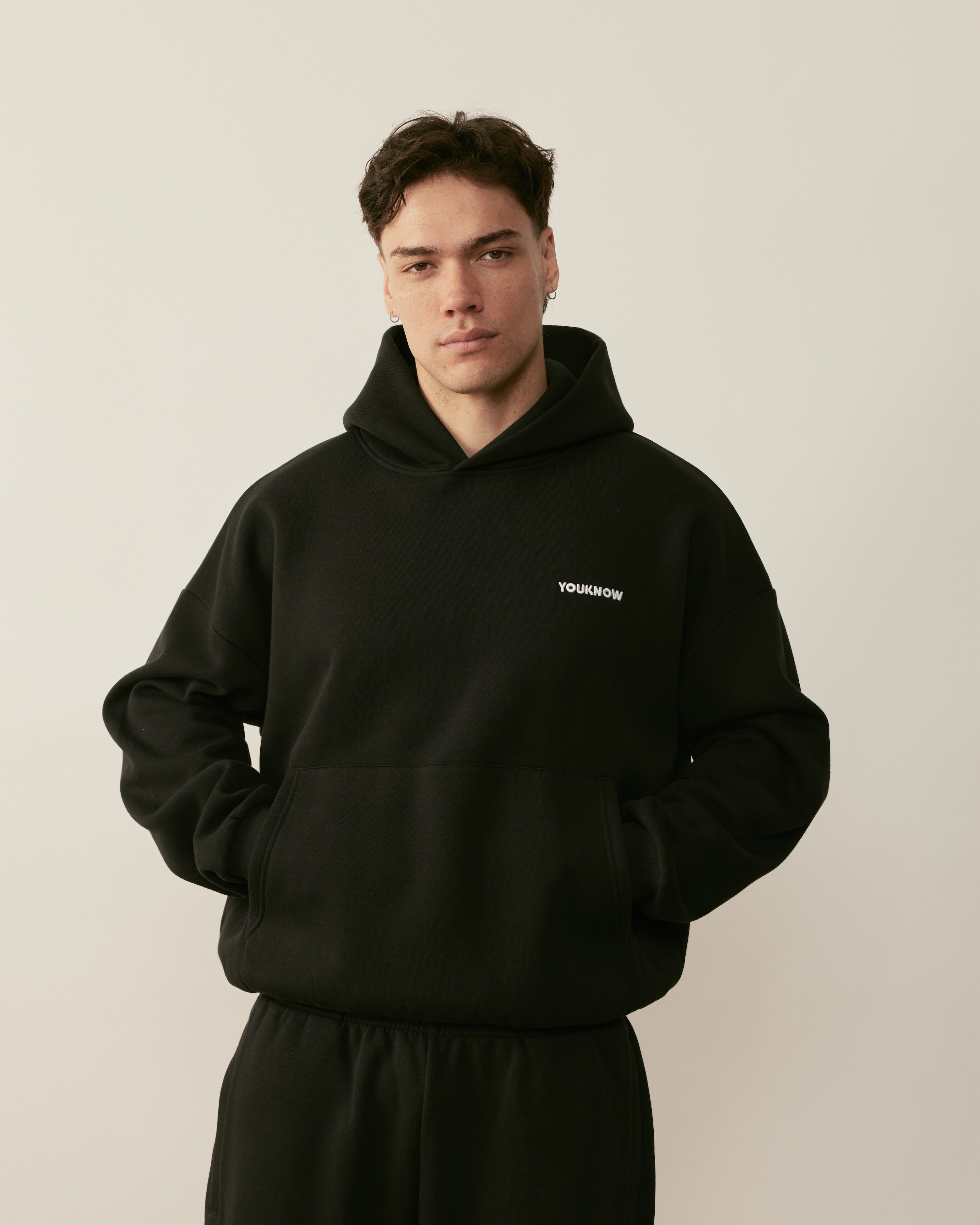 Core Essentials Box Hoodie | Black