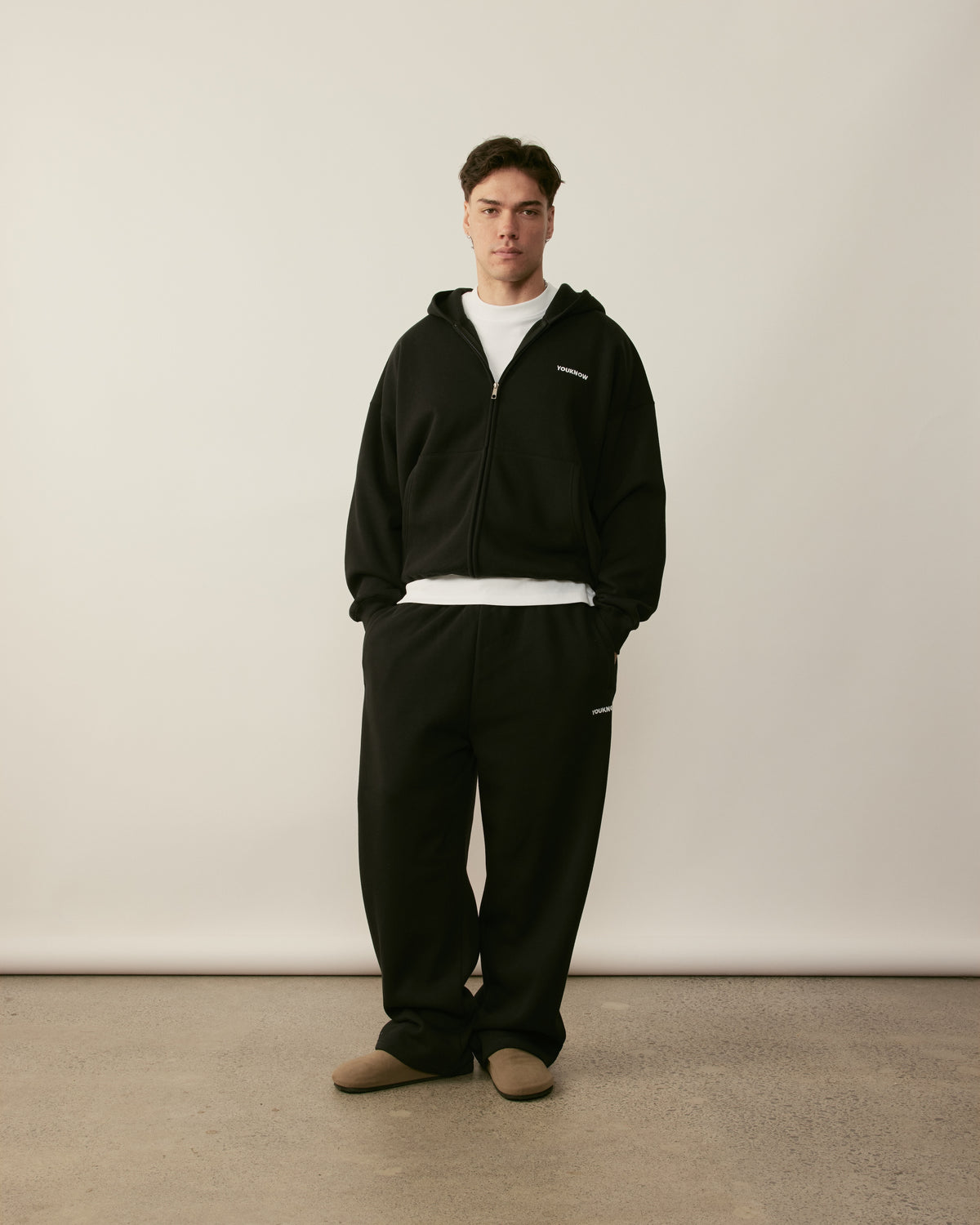 Core Essentials Zip Up Hoodie | Black-3