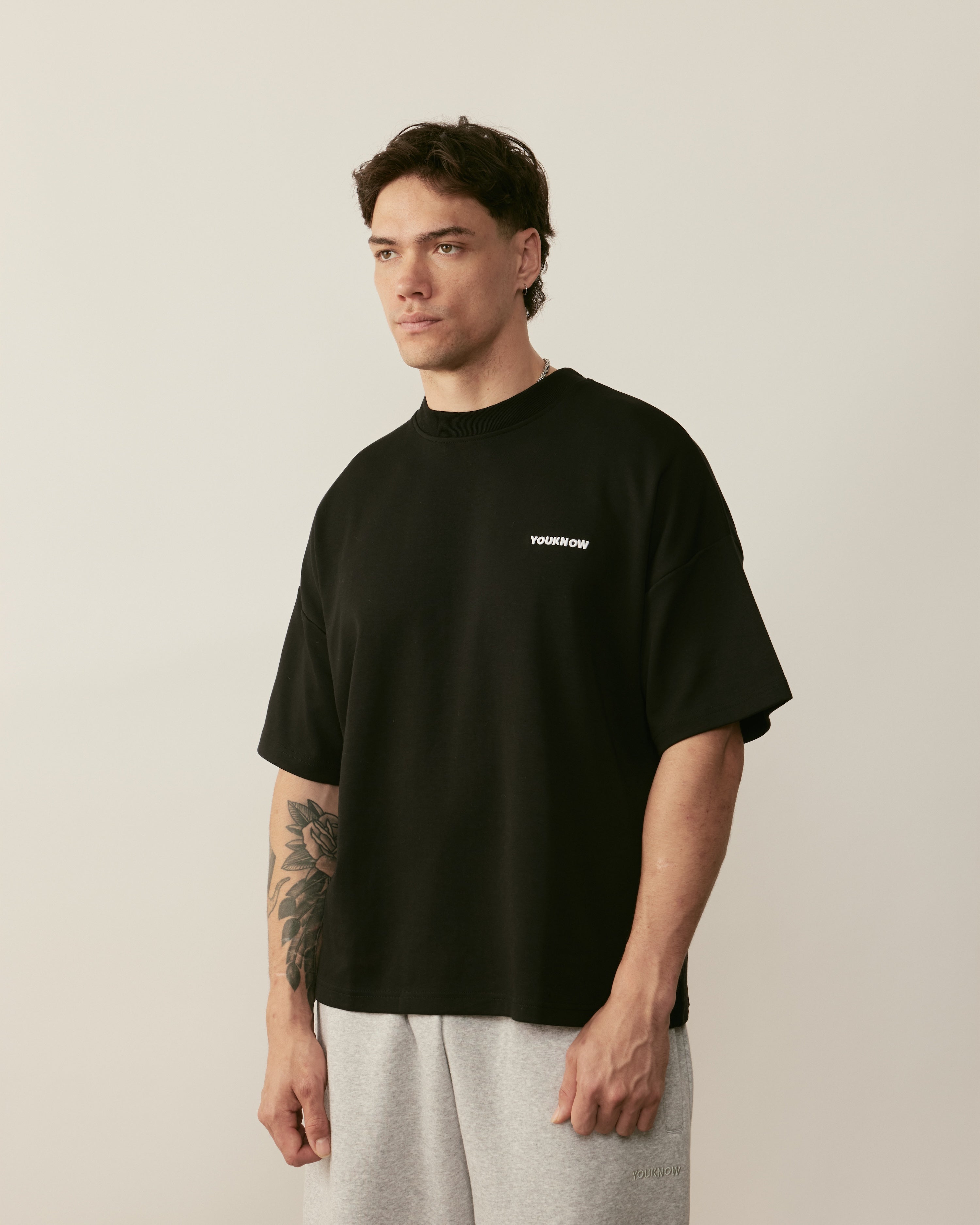 Core Essentials Box Tee | Black-3