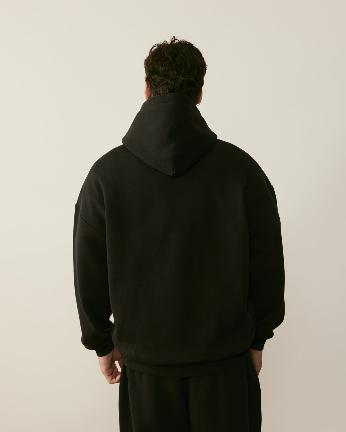 Core Essentials Relaxed Hoodie | Black-5