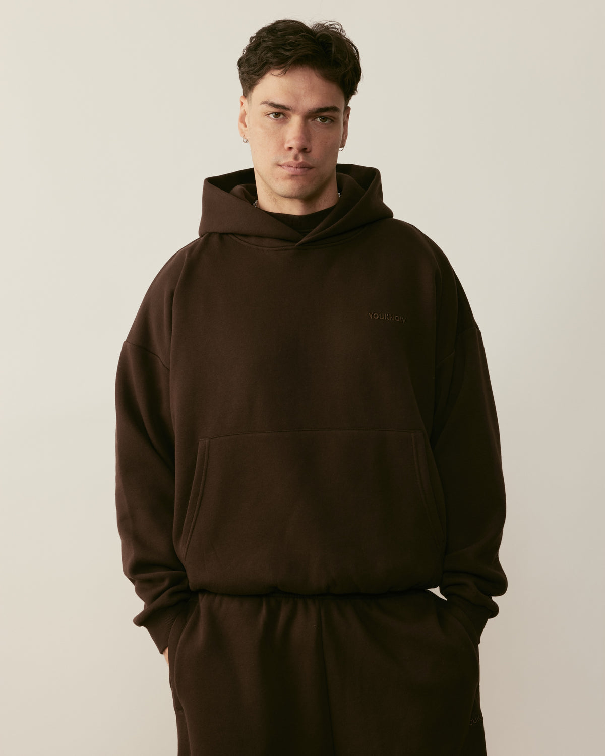 Core Essentials Box Hoodie | Brown-4