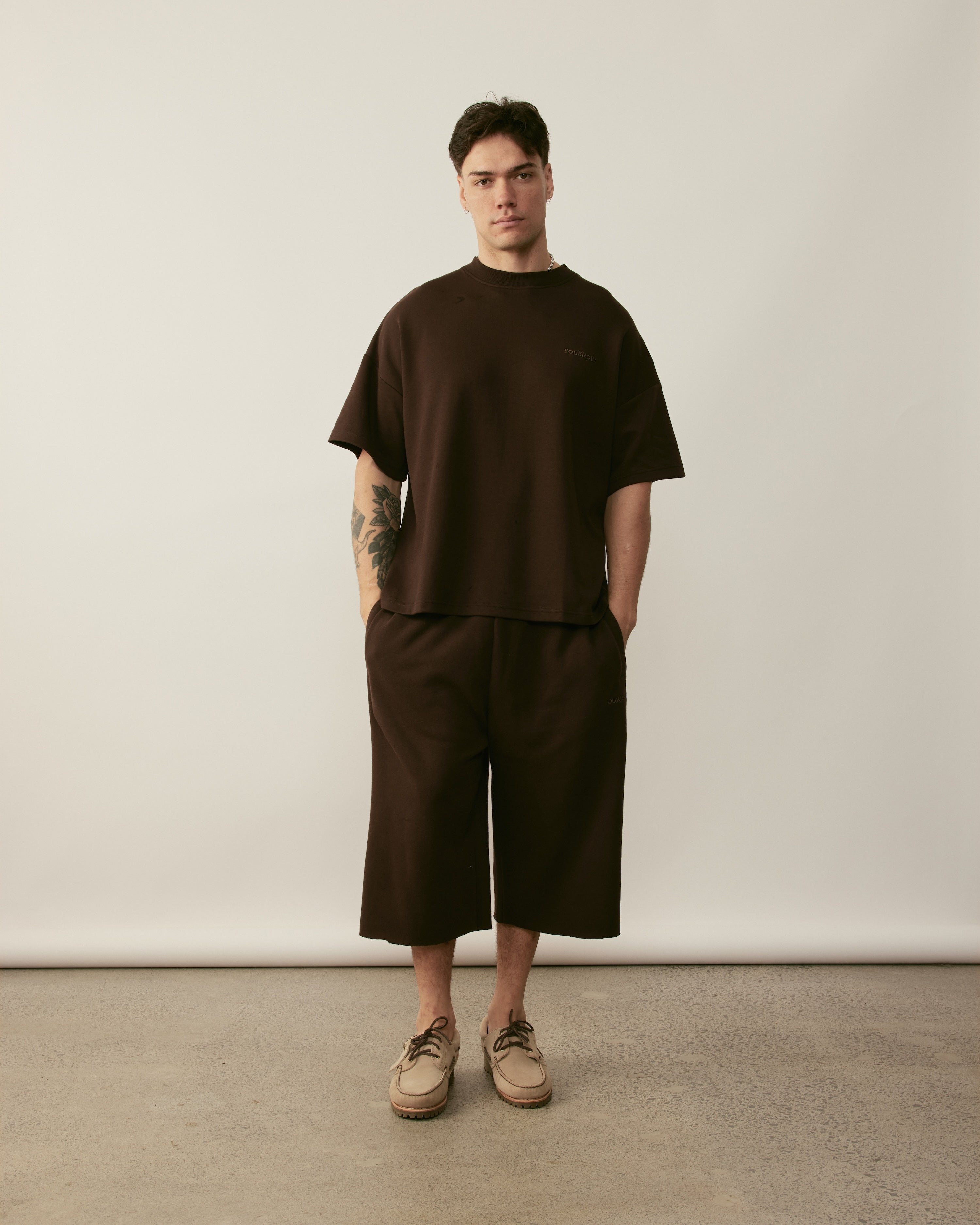 Core Essentials Box Tee | Brown-3