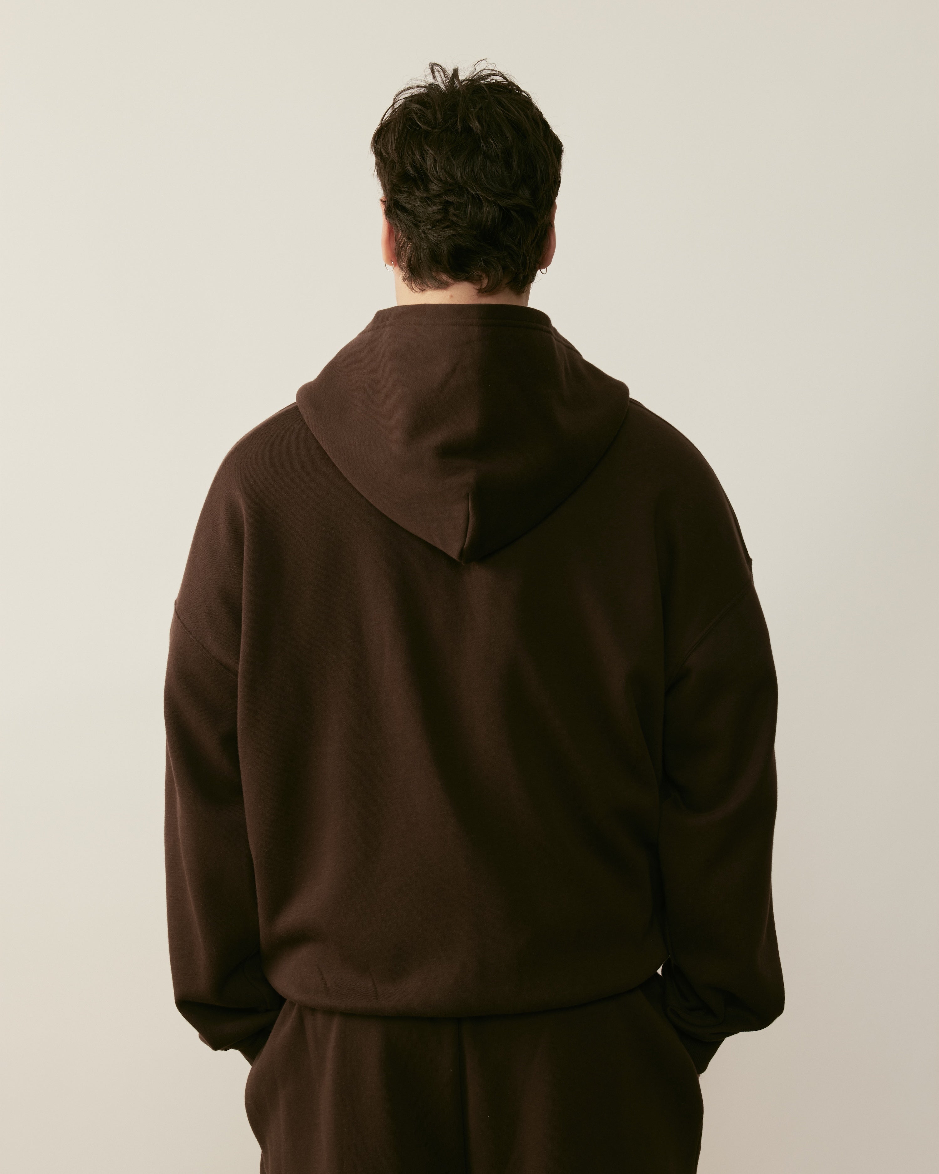 Core Essentials Zip Up Hoodie | Brown-6