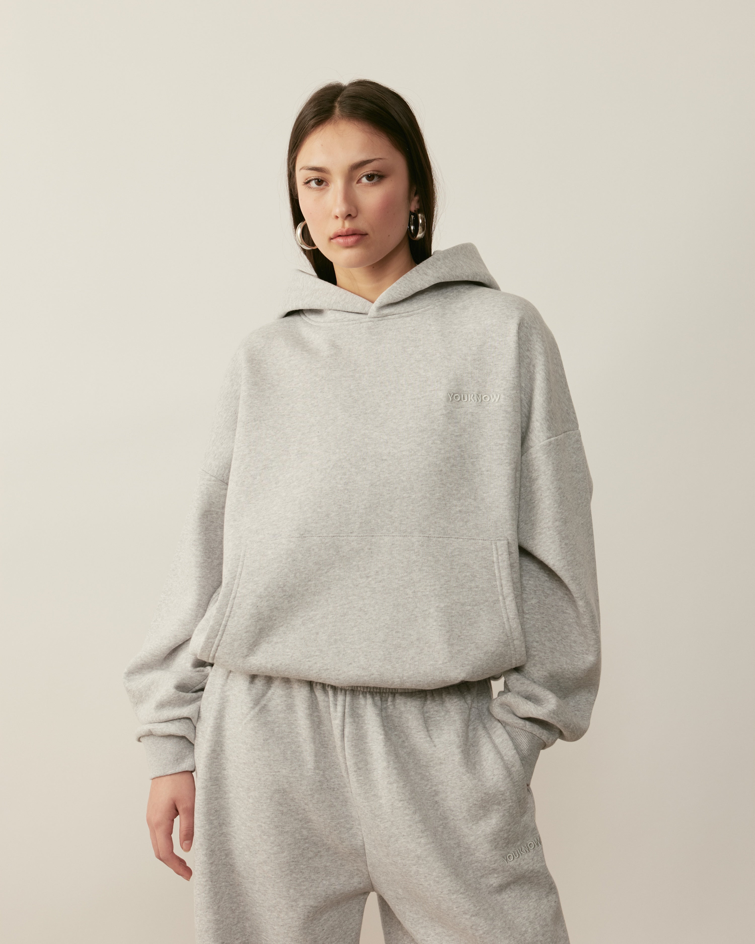 Core Essentials Box Hoodie | Heather Grey-4