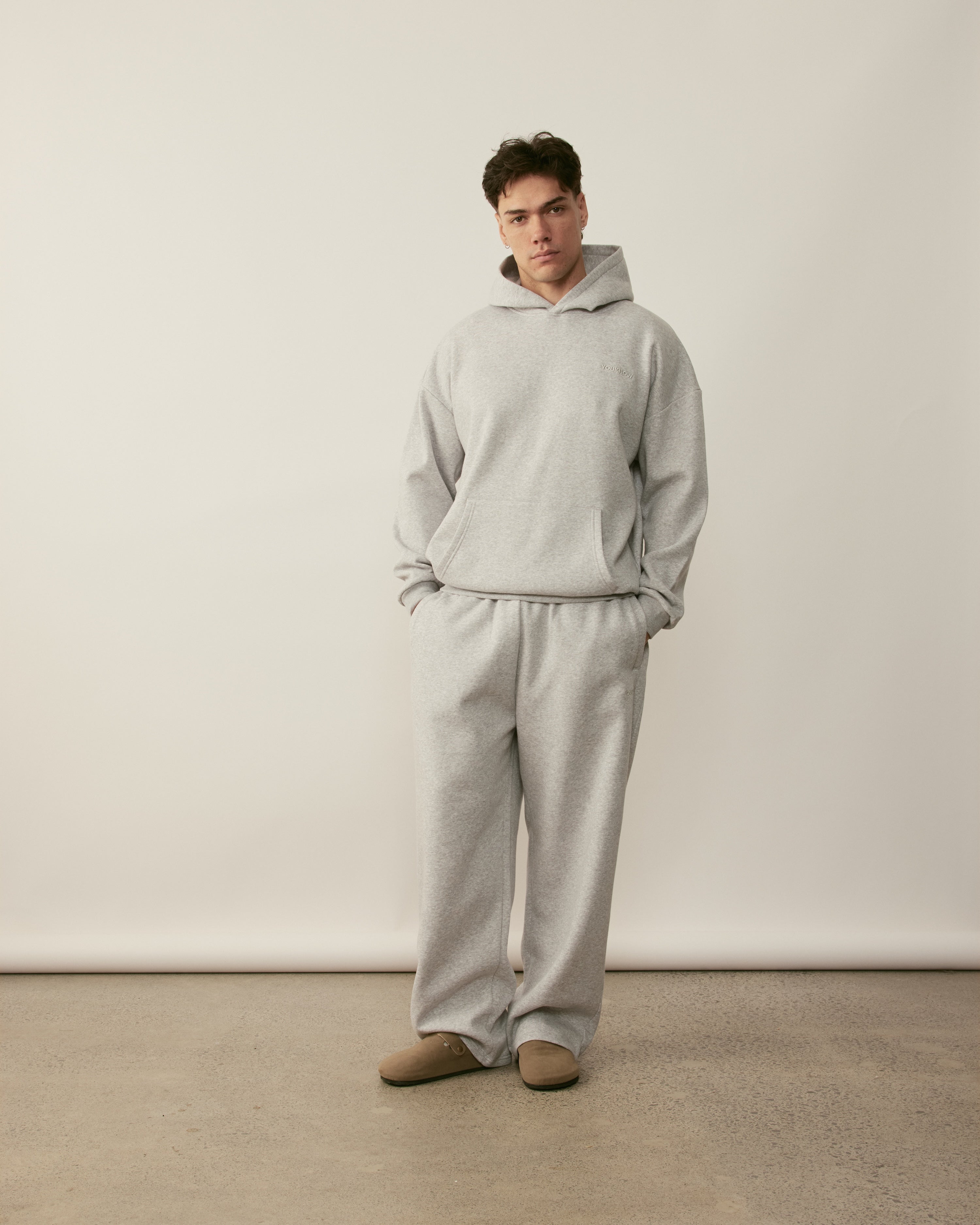 Core Essentials Relaxed Hoodie | Heather Grey-3