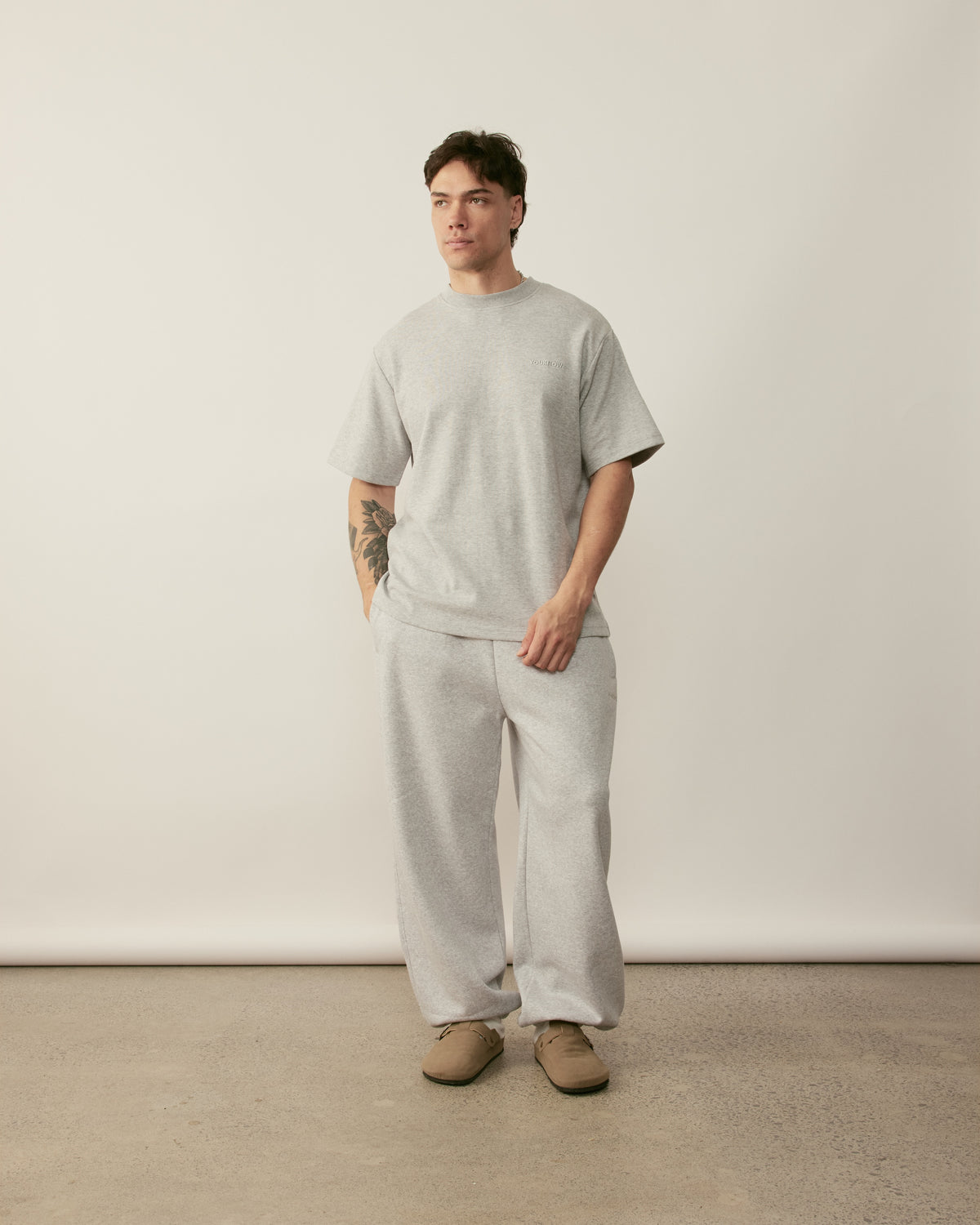 Core Essentials Relaxed Tee | Heather Grey-3