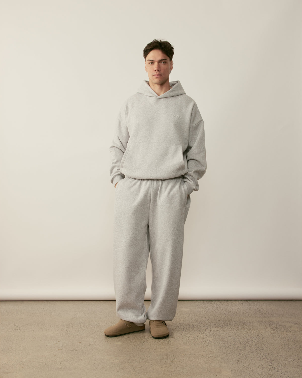 Core Essentials Box Hoodie | Heather Grey-3