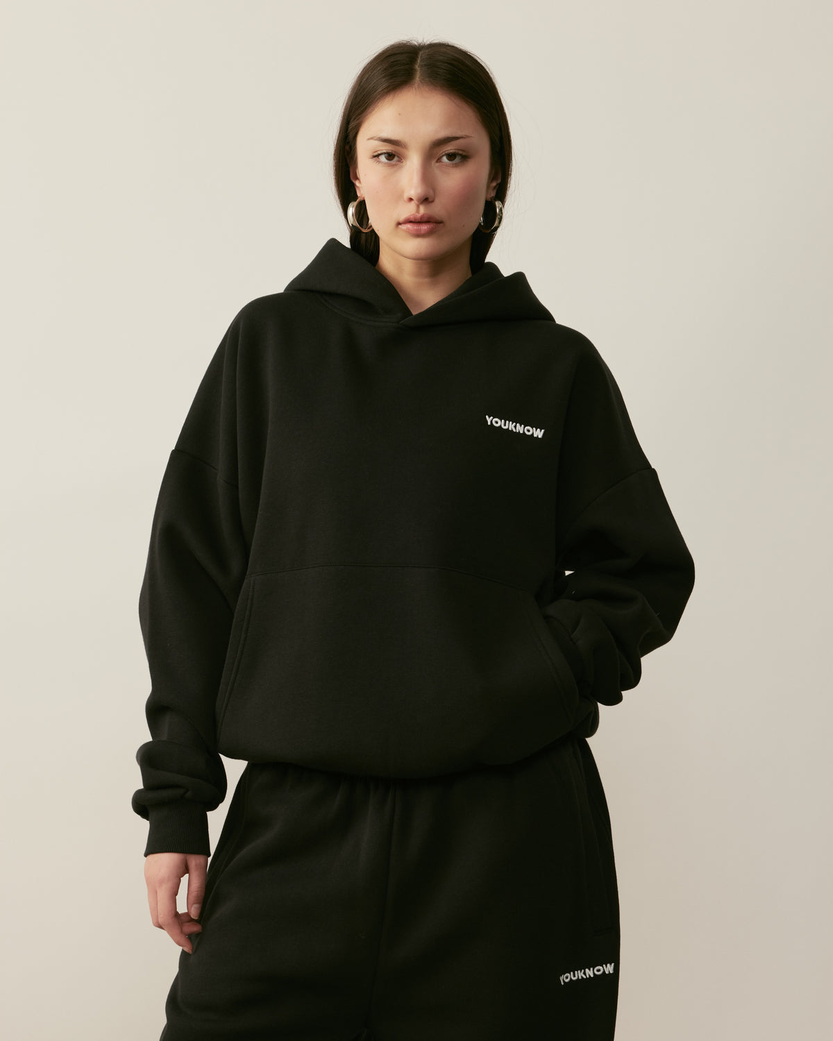 Core Essentials Box Hoodie | Black-4