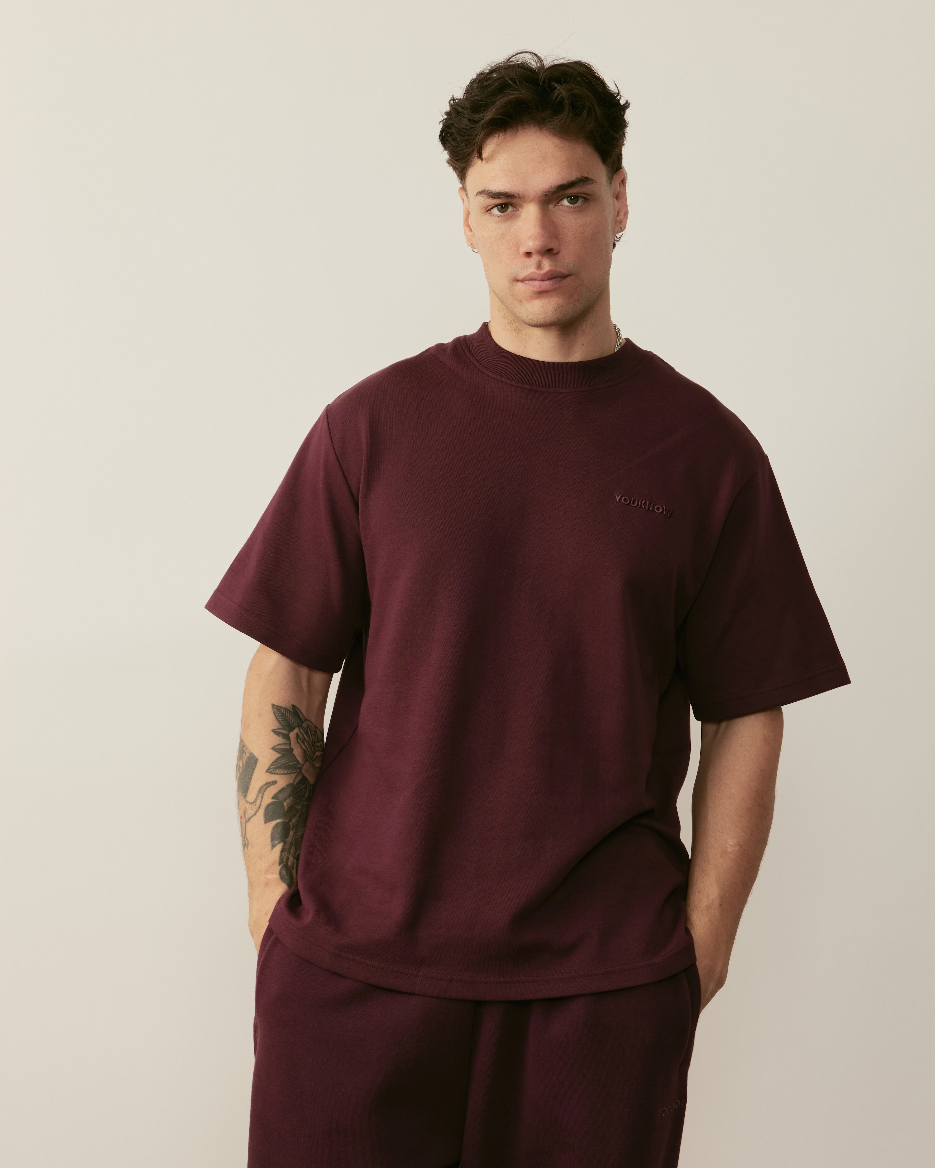Core Essentials Relaxed Tee | Burgundy