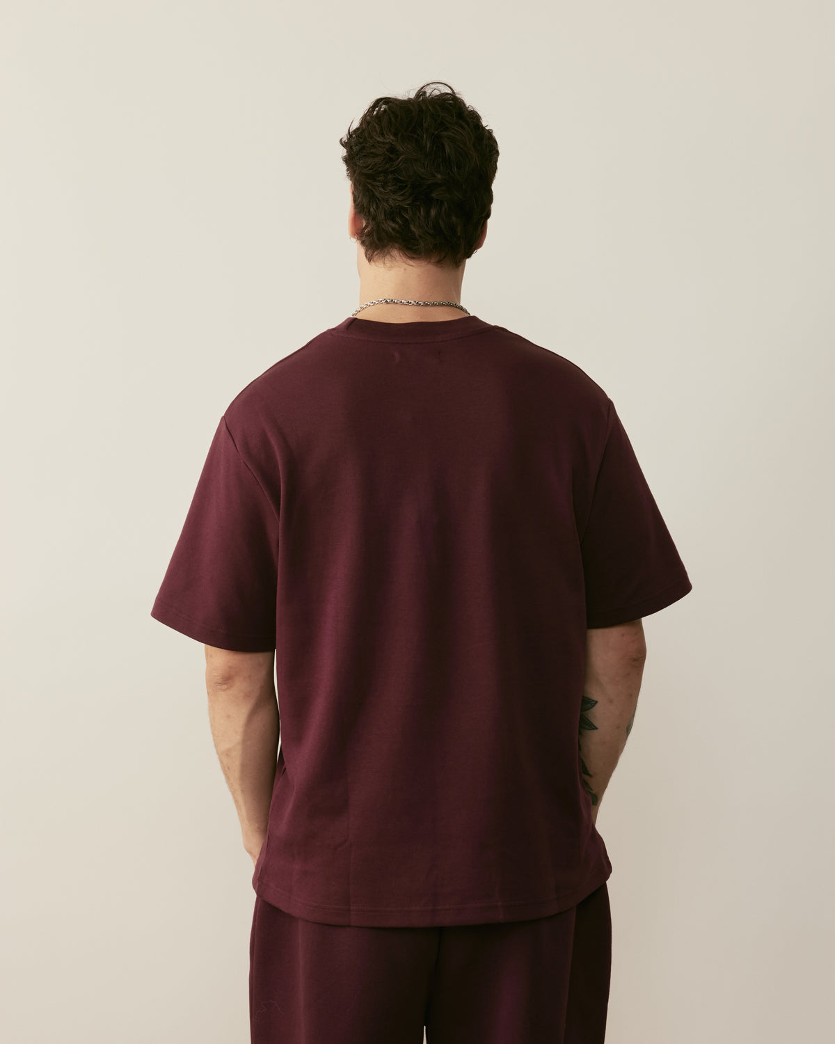 Core Essentials Relaxed Tee | Burgundy-4