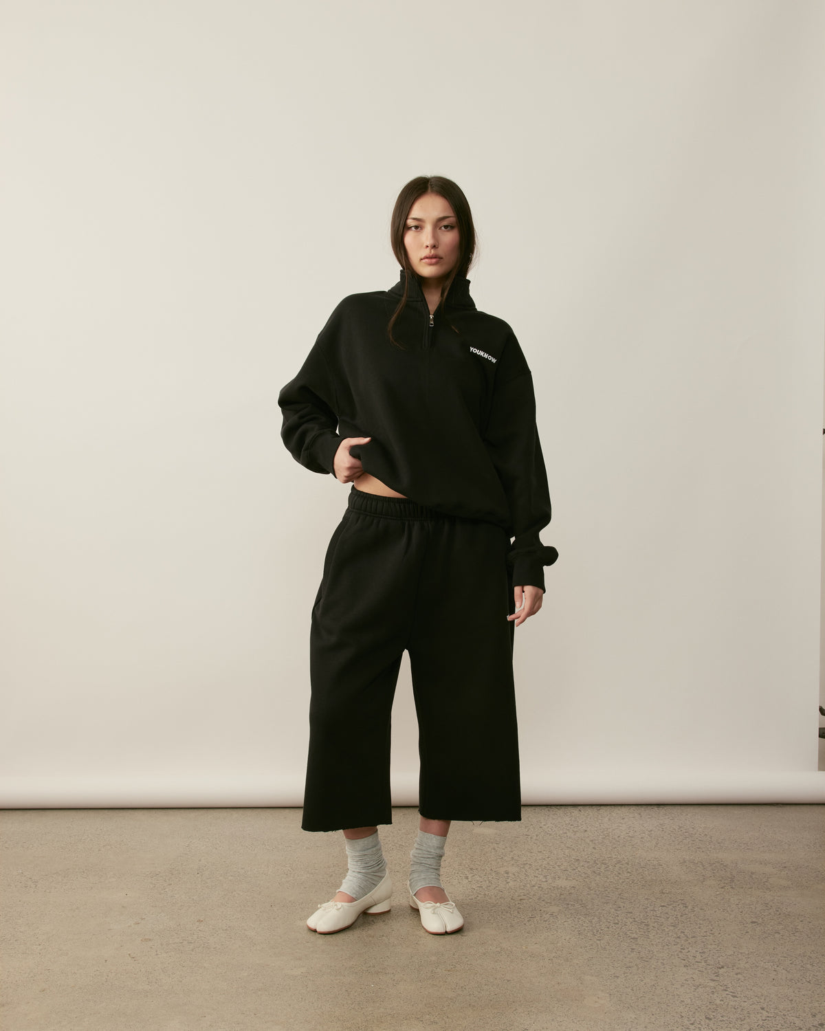 Core Essentials 1/4 Zip Pullover | Black-4
