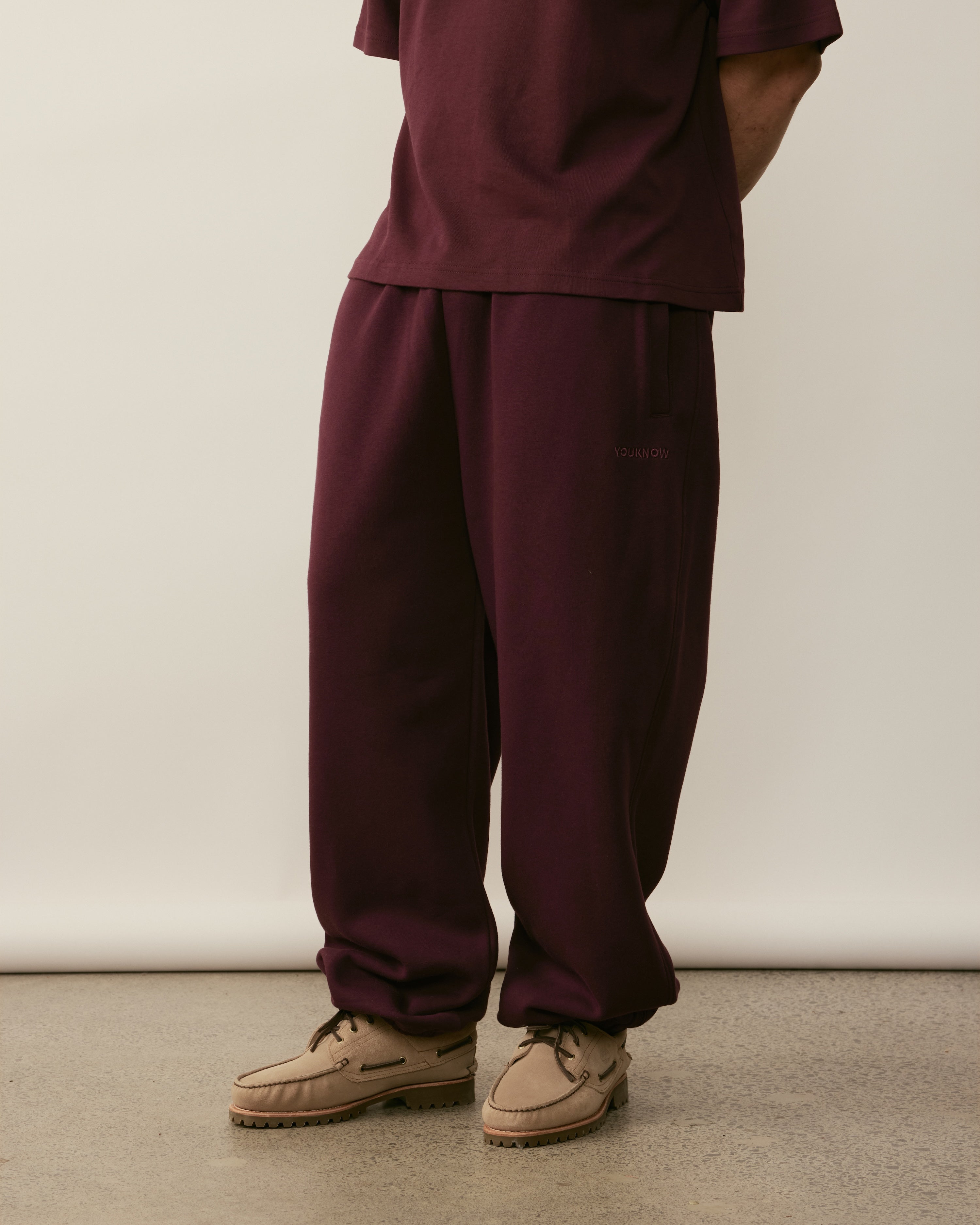 Core Essentials Cuffed Sweatpants | Burgundy-5