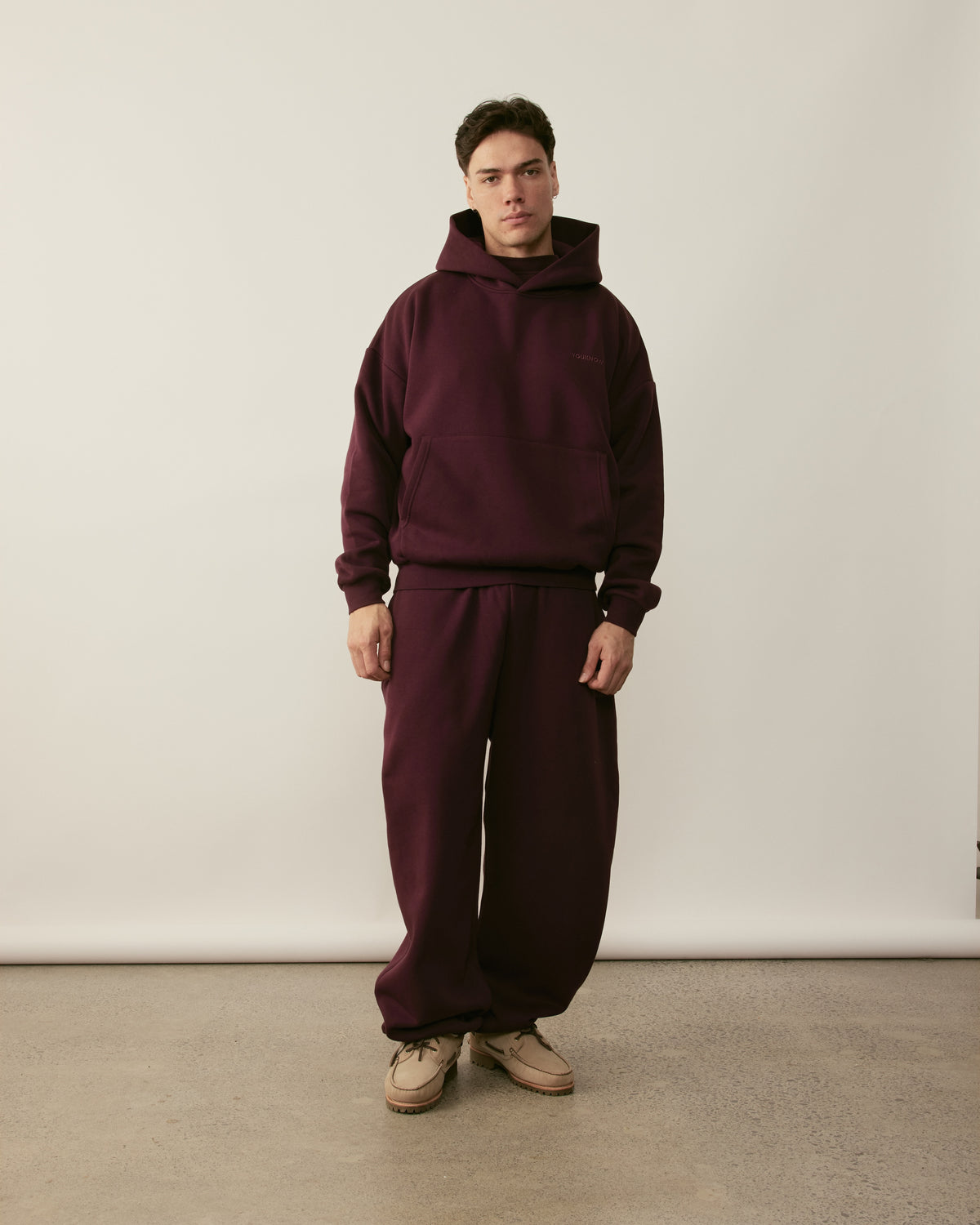 Core Essentials Relaxed Hoodie | Burgundy-3