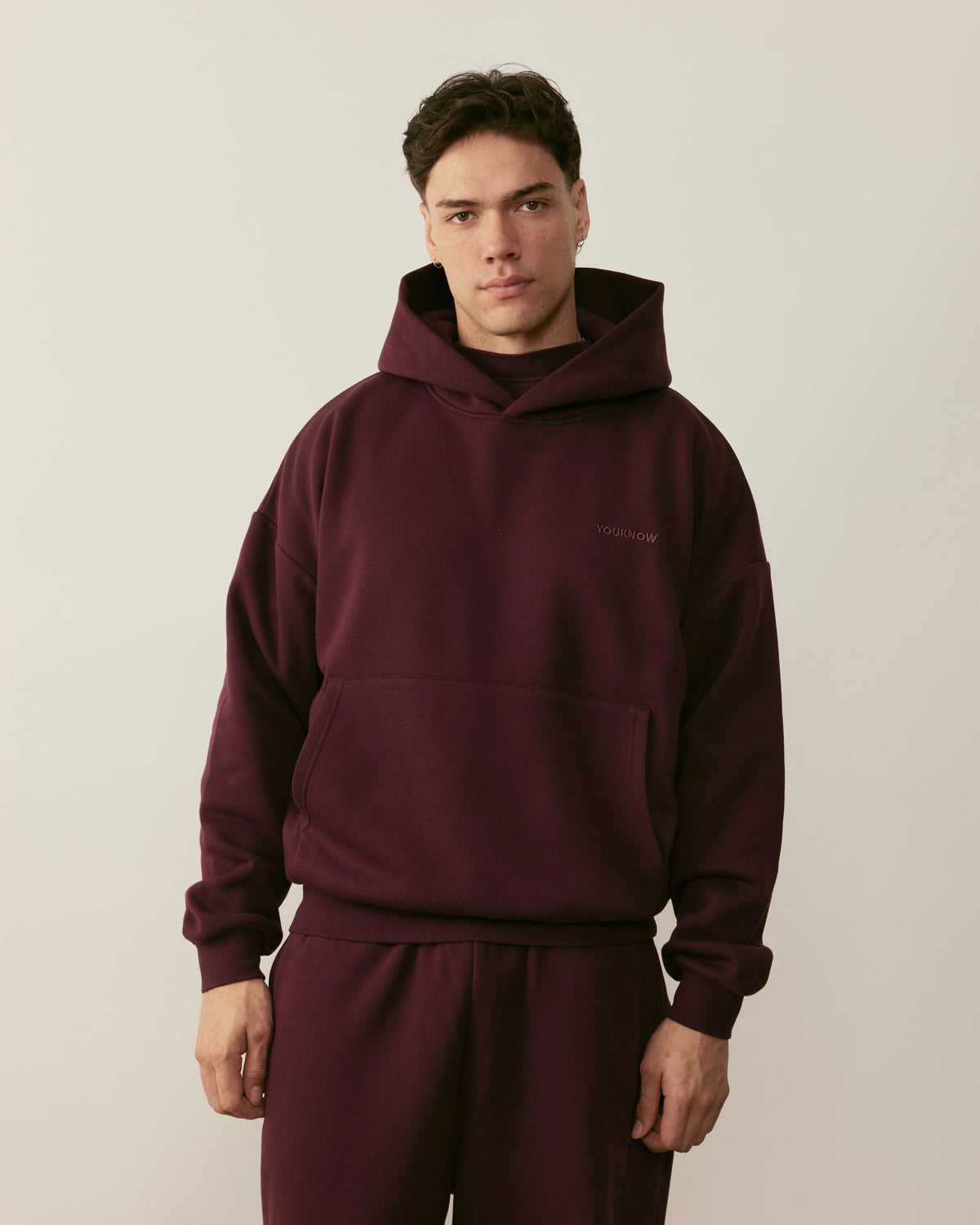 Core Essentials Relaxed Hoodie | Burgundy