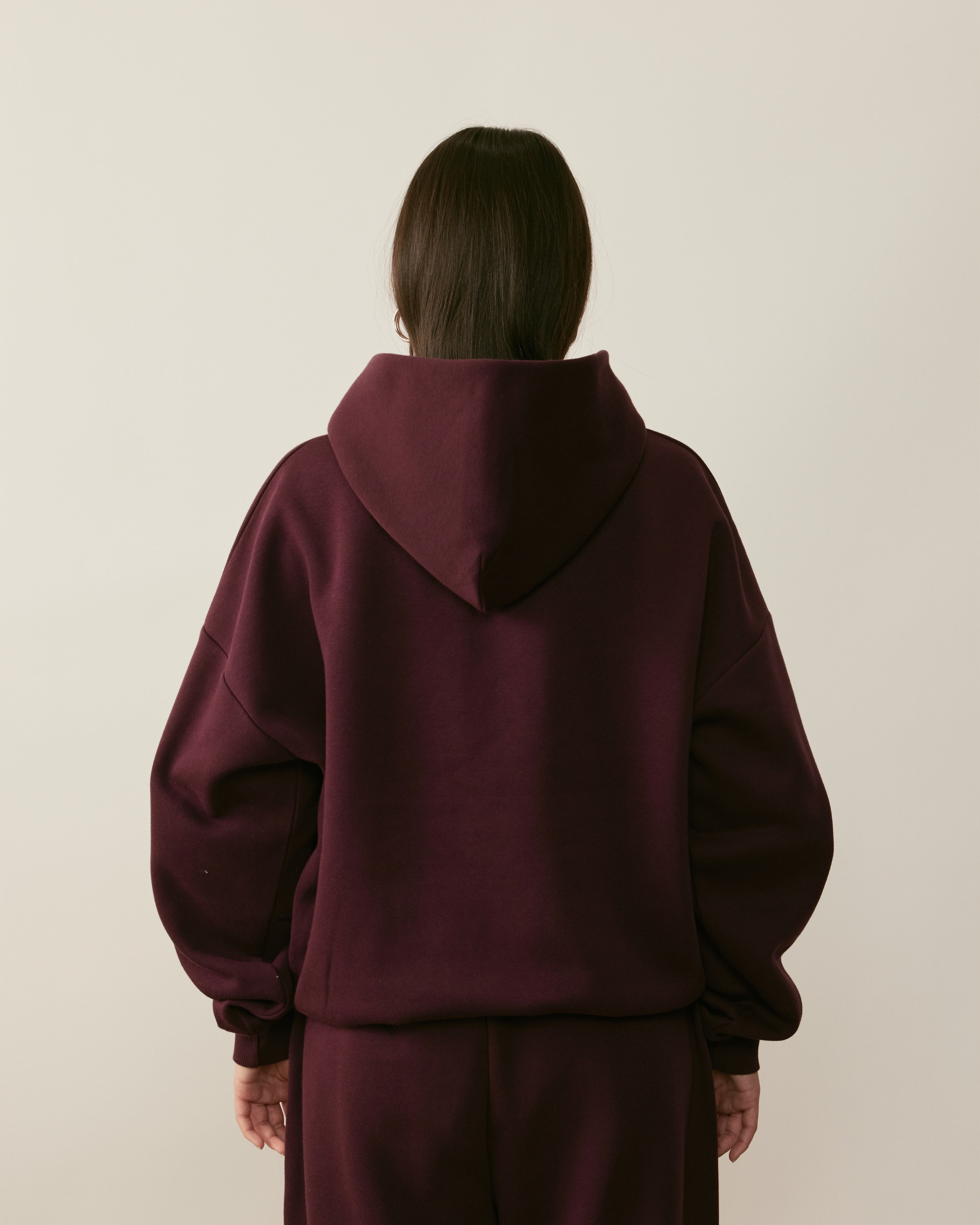 Core Essentials Box Hoodie | Burgundy-5