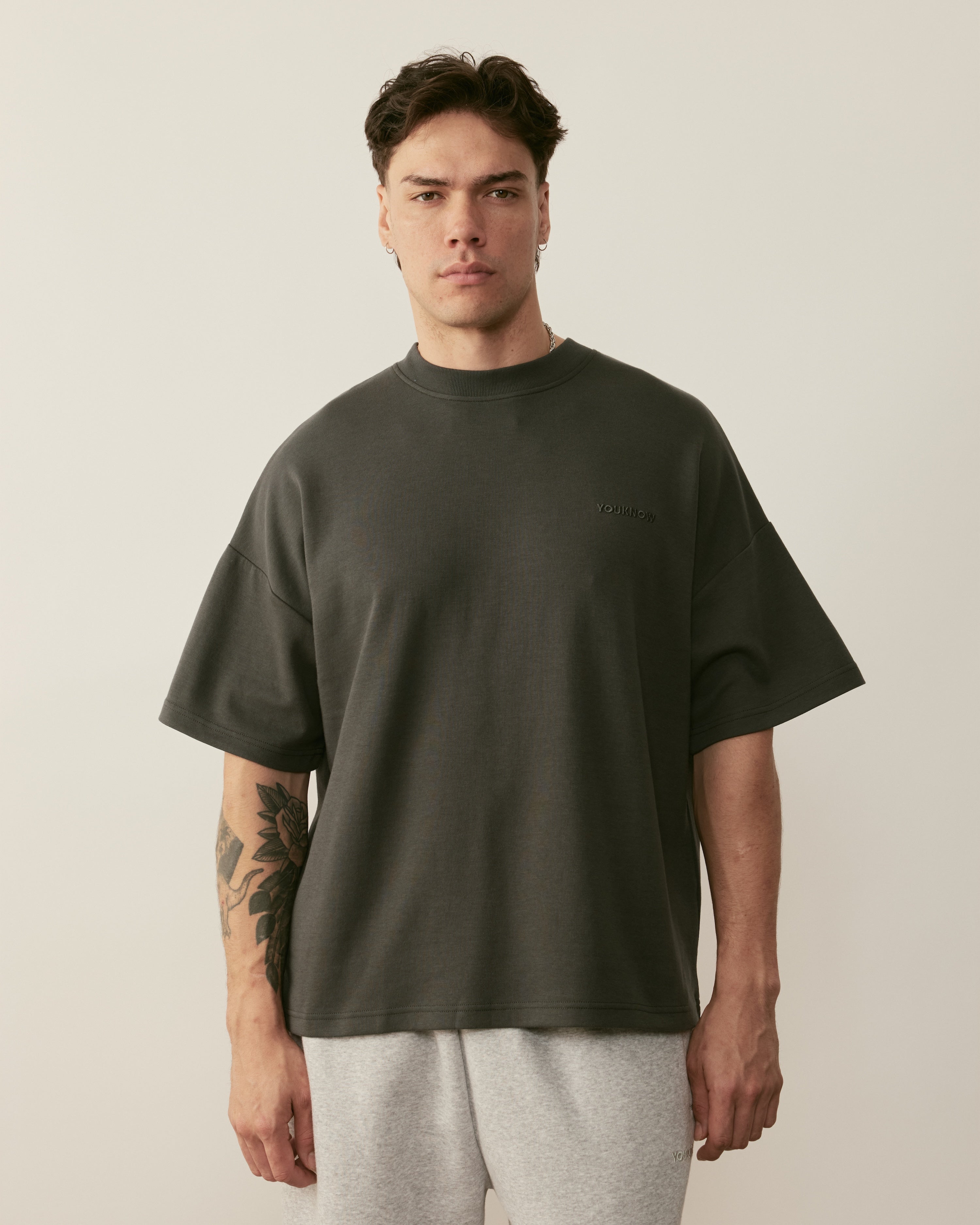 Core Essentials Box Tee | Steel