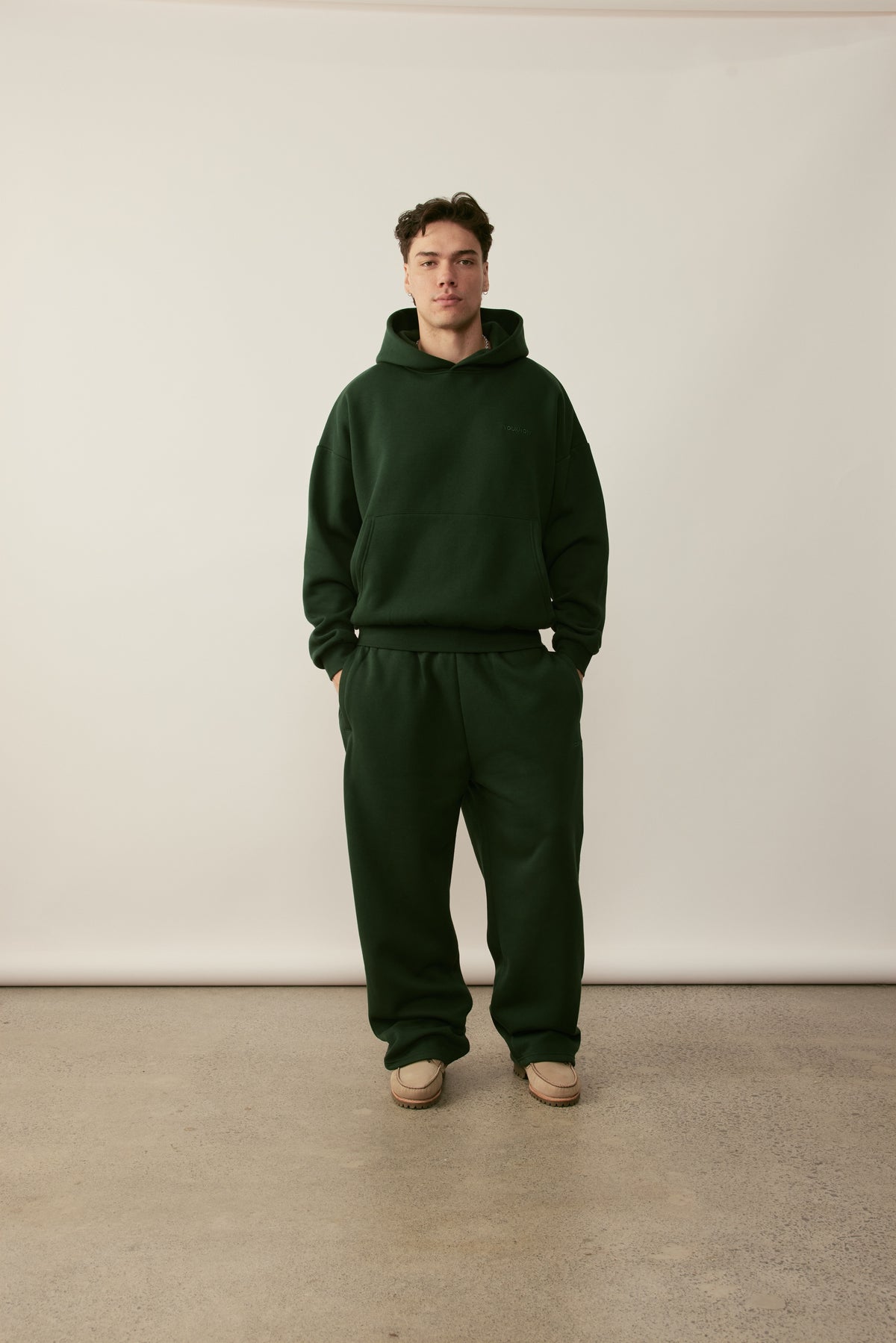 Core Essentials Box Hoodie | Forest Green-4