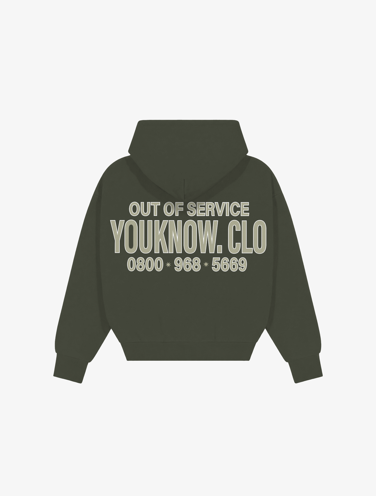 Out Of Service Box Hoodie | Olive