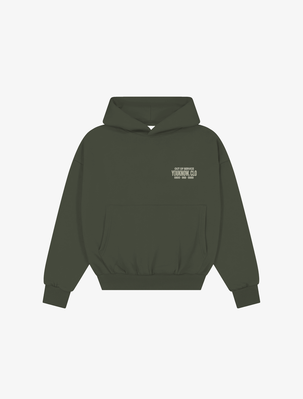 Out Of Service Box Hoodie | Olive-5