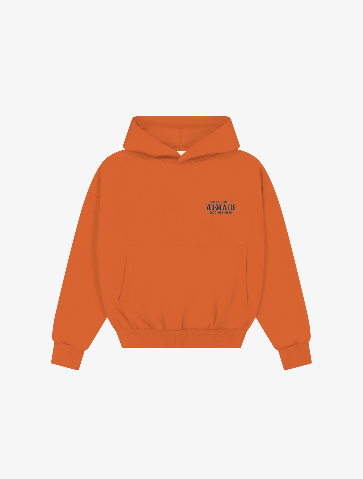 Out Of Service Box Hoodie | Orange-6