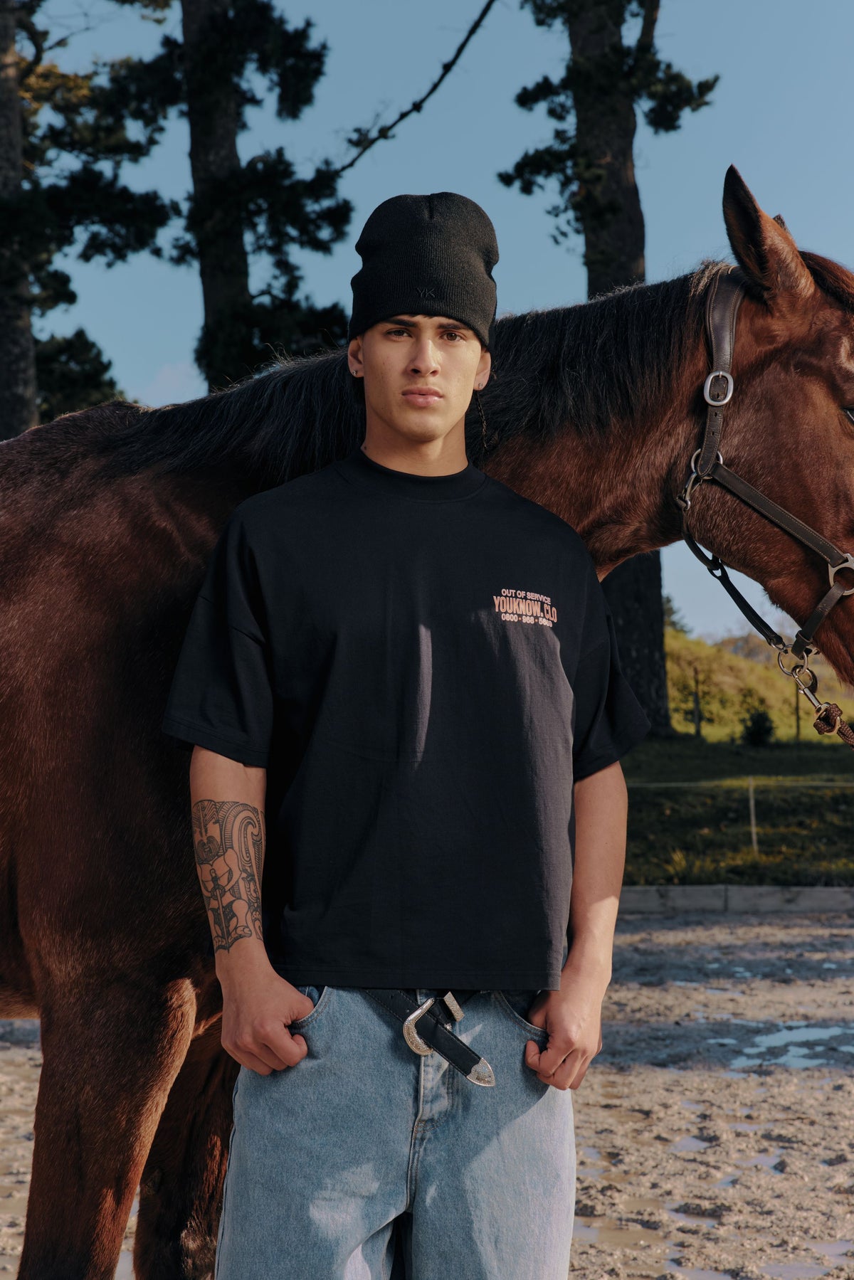 Out Of Service Box Tee | Black-4