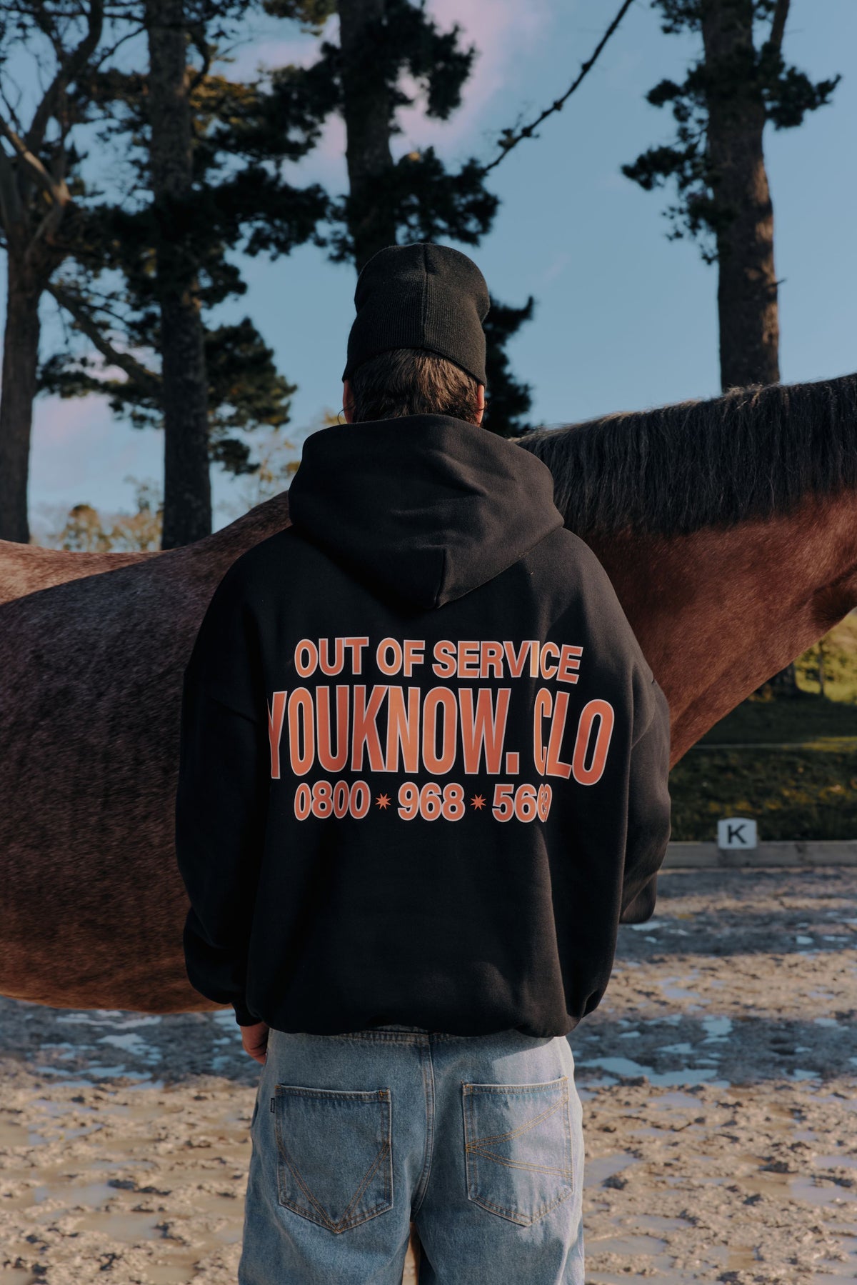 Out Of Service Box Hoodie | Black