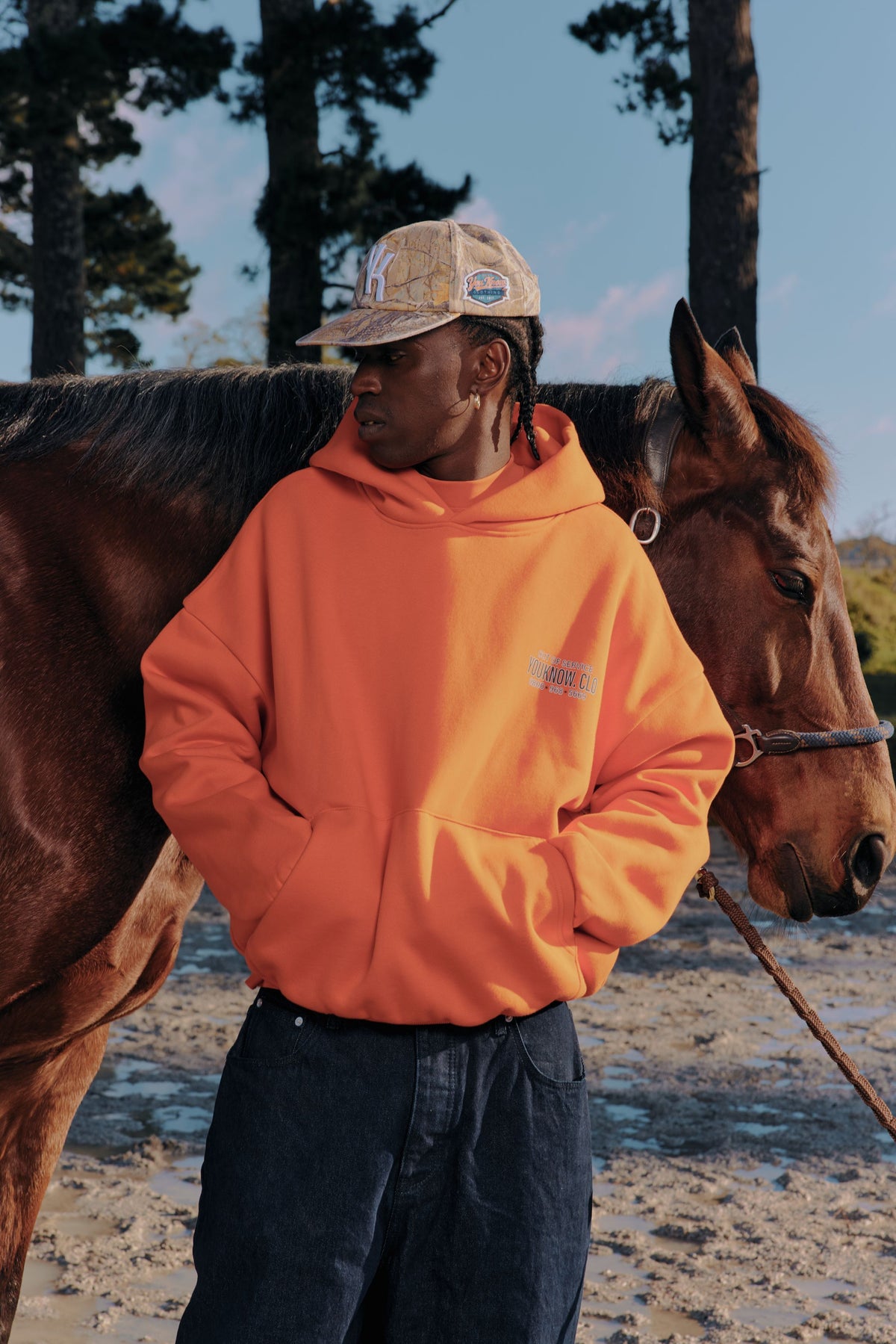 Out Of Service Box Hoodie | Orange-4