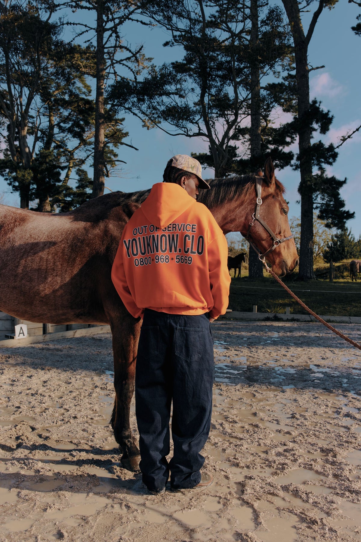Out Of Service Box Hoodie | Orange-5