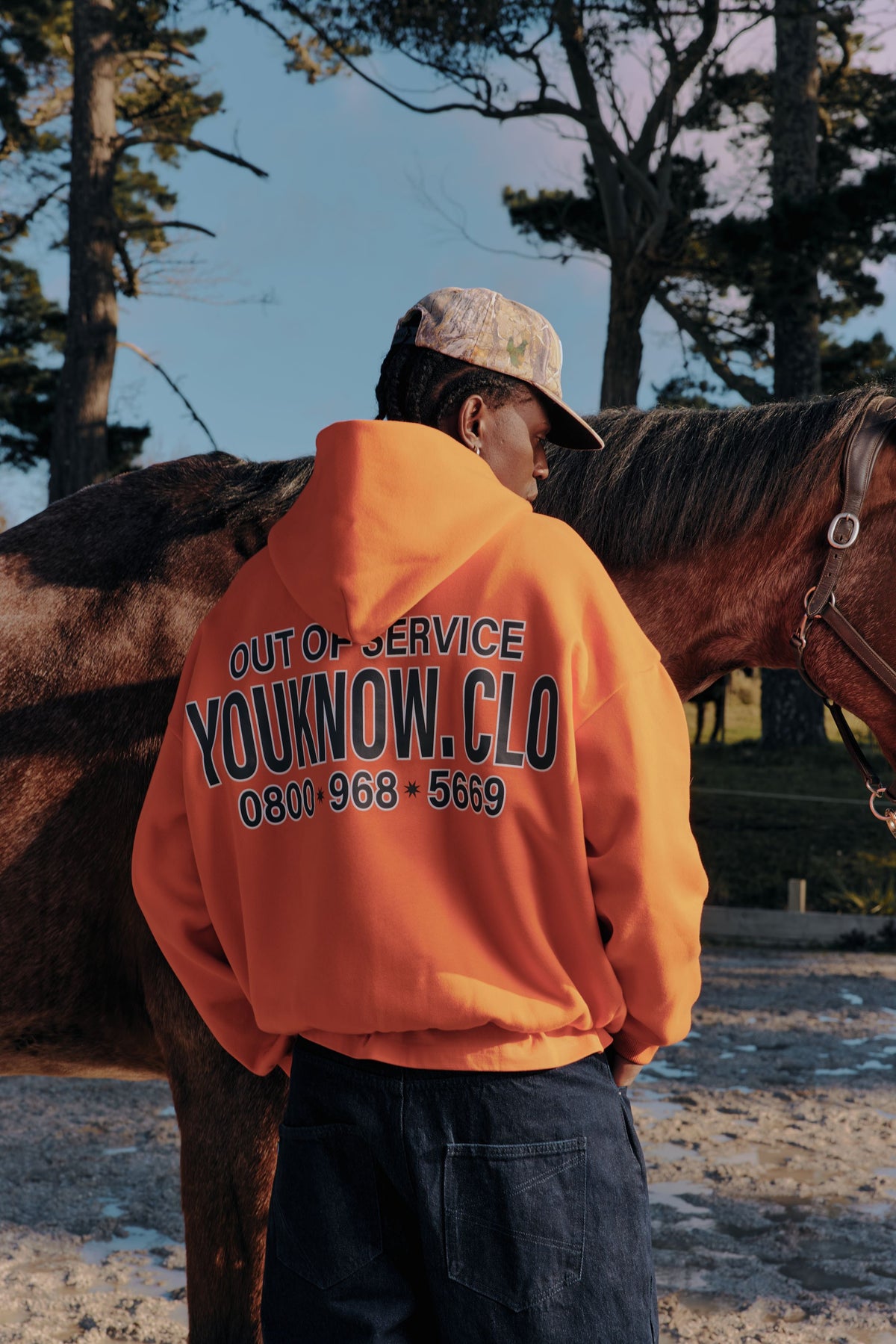 Out Of Service Box Hoodie | Orange-3