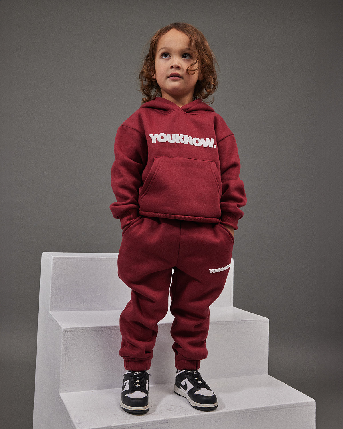 Kids Block Hoodie | Maroon