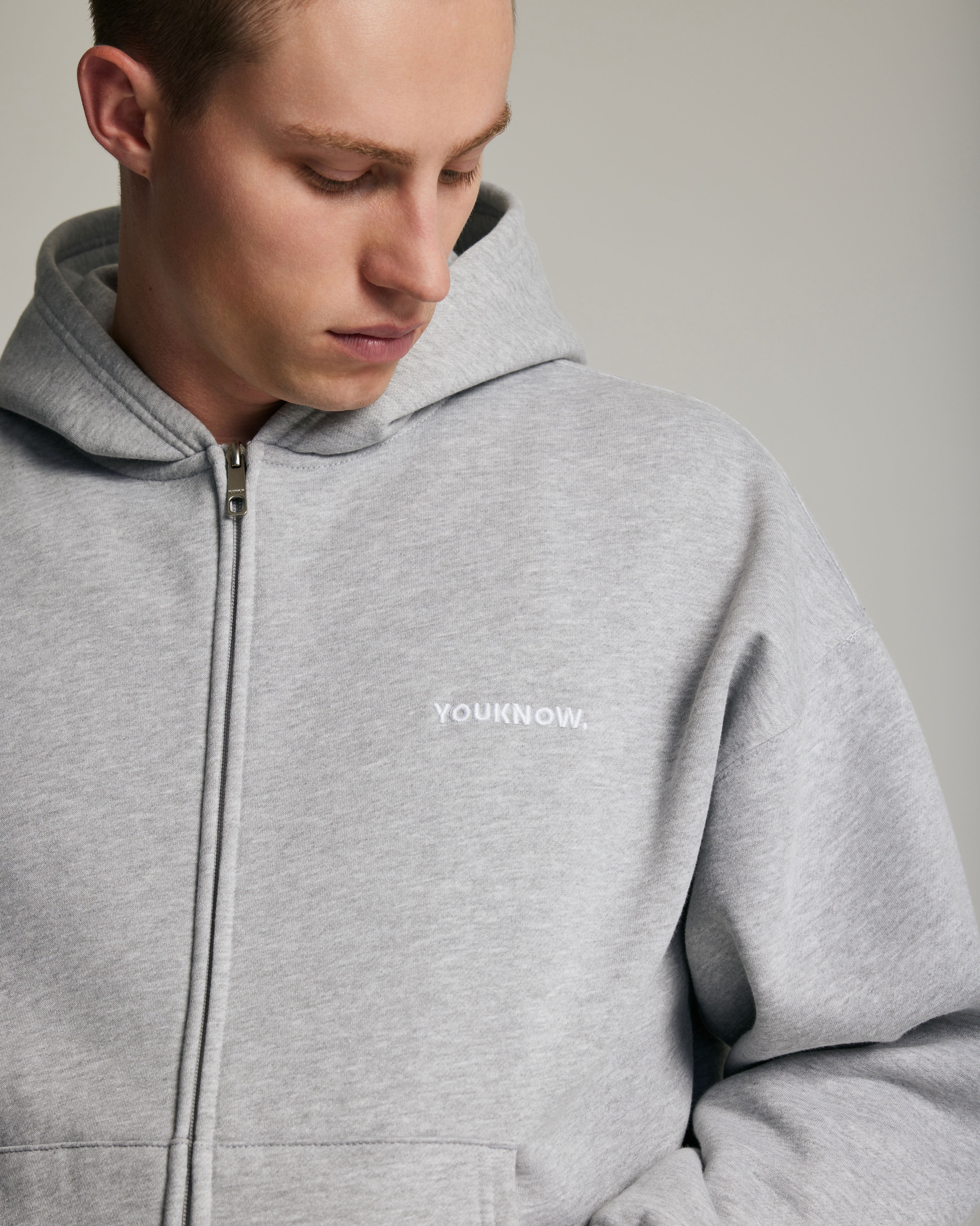 東方神起 ユノ　I-KNOW - HOODIE ZIP-UP SET GRAY Hoodies – YOUKNOW. CLOTHING