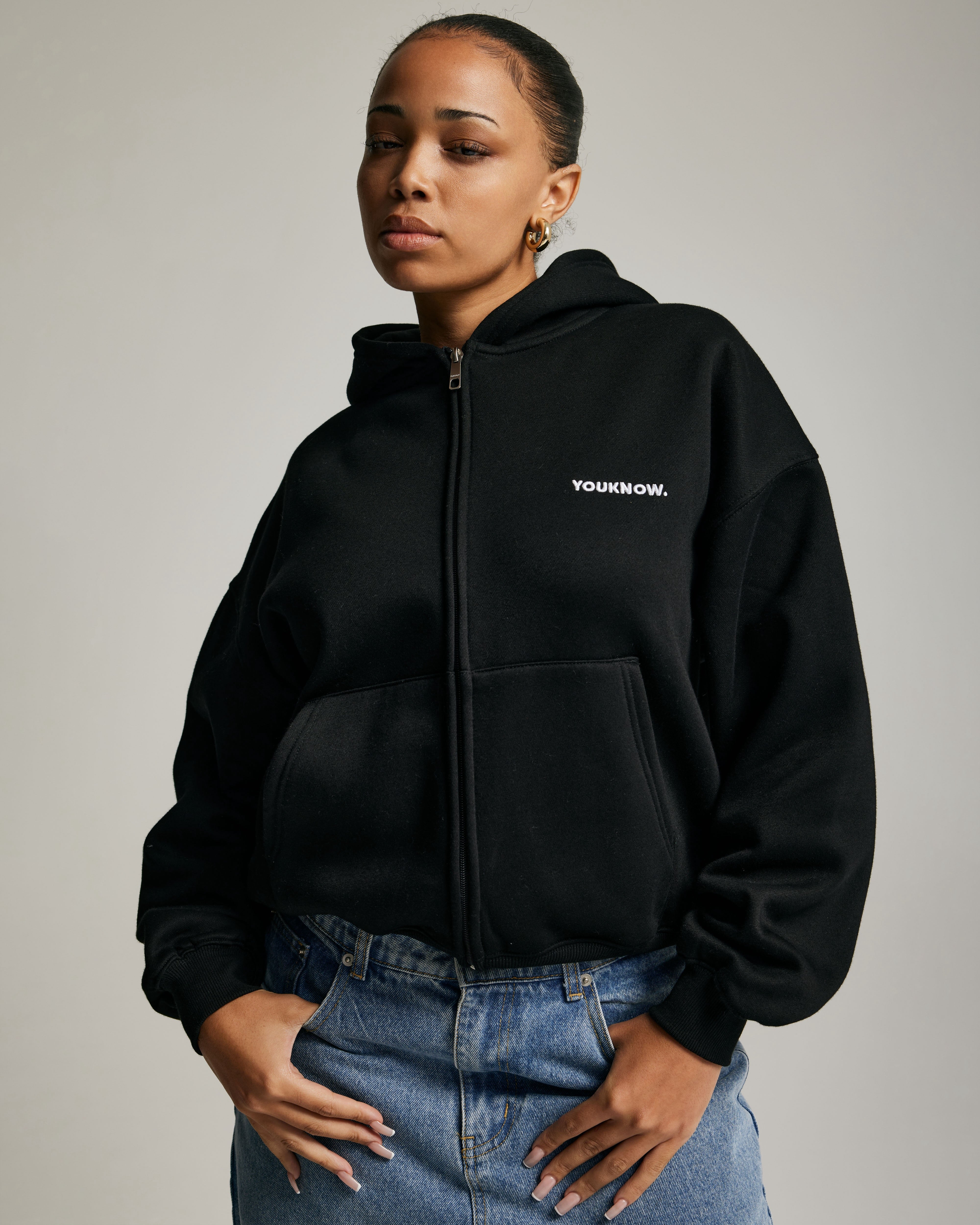 Core Zip Up Hoodie | Black – YOUKNOW. CLOTHING