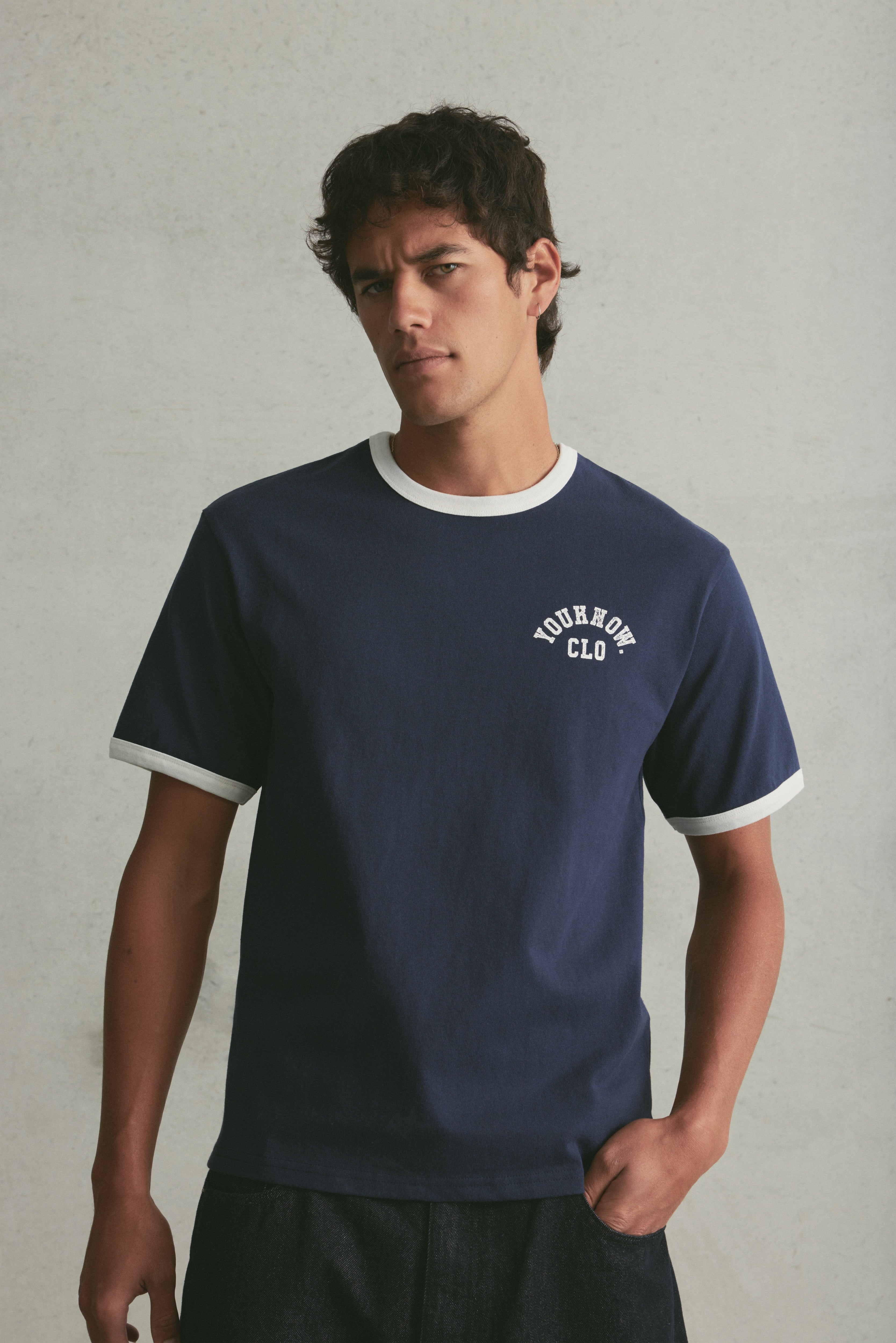 Shrunken Ringer Tee | Navy – YOUKNOW. CLOTHING