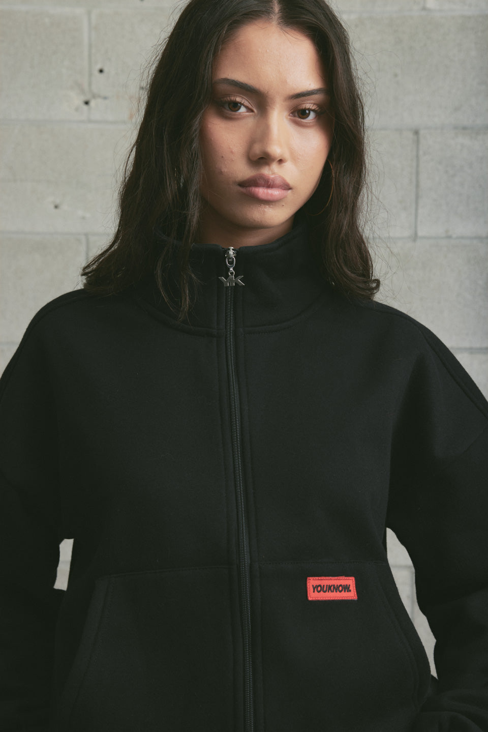 Brushed Fleece Track Jacket | Black