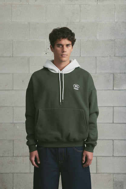 Colour Block Hoodie | Pine Green