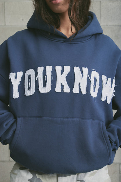 Cotton Applique Hoodie | Ocean