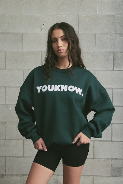 Applique Block Crew | Forest Green