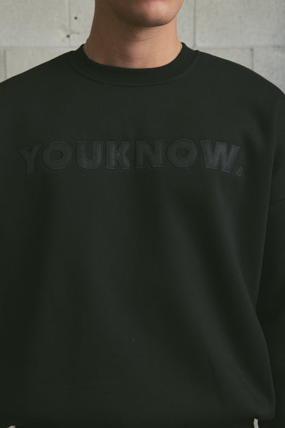 Applique Block Crew | Black/Black
